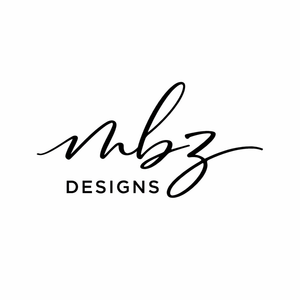 Logo of MBZ Designs with a stylish 'MBZ' and 'Designs' text on a white background