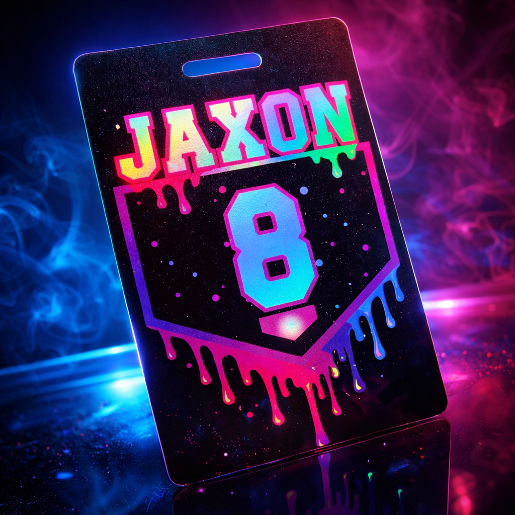 Drip Holographic Baseball Bag Tags, Baseball Name Tag, Softball,Equipment Bag Tag, Team Gifts, Baseball Personalized, Custom, Drip Style Tag