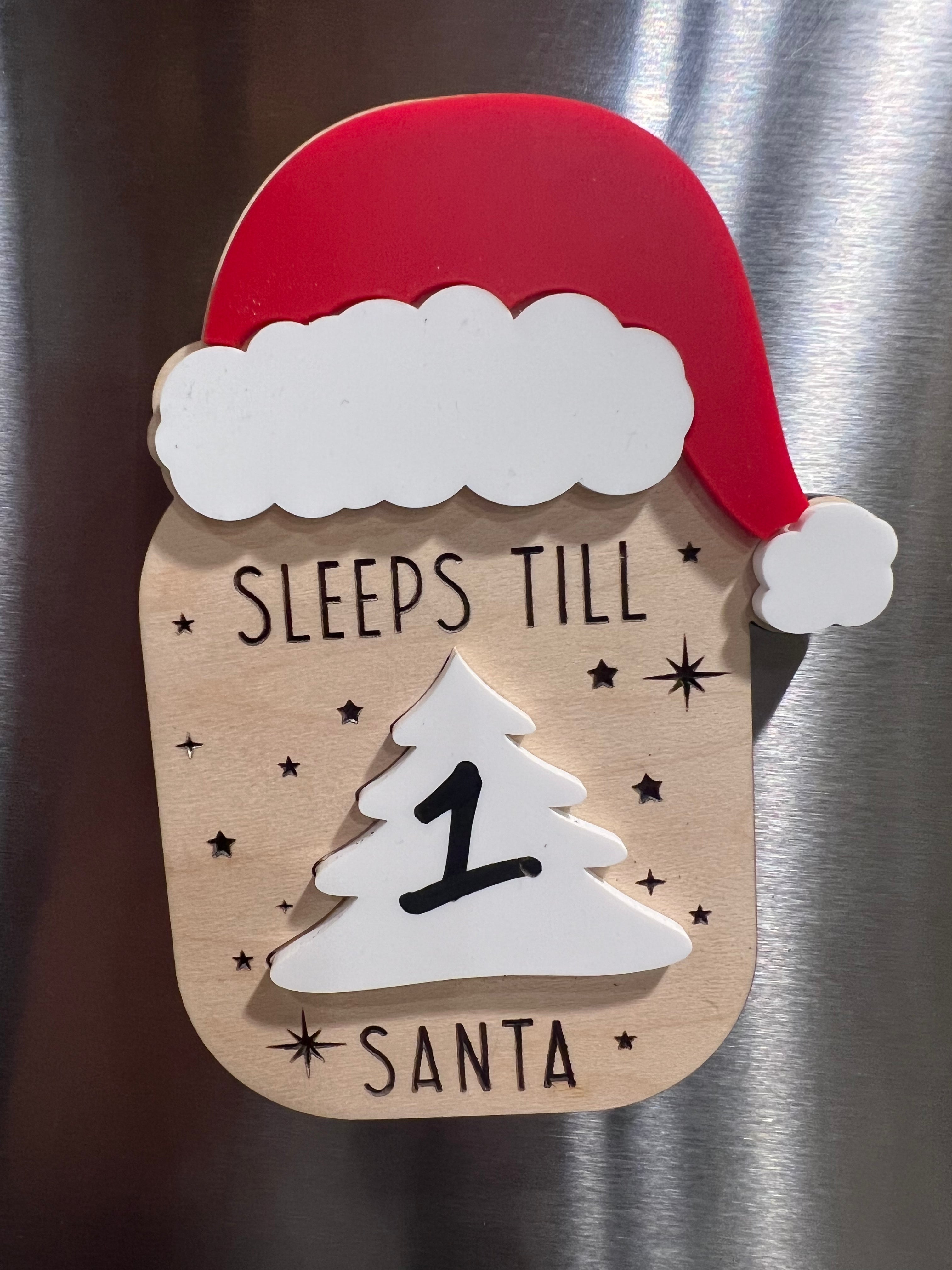 Santa Countdown Refrigerator Magnet