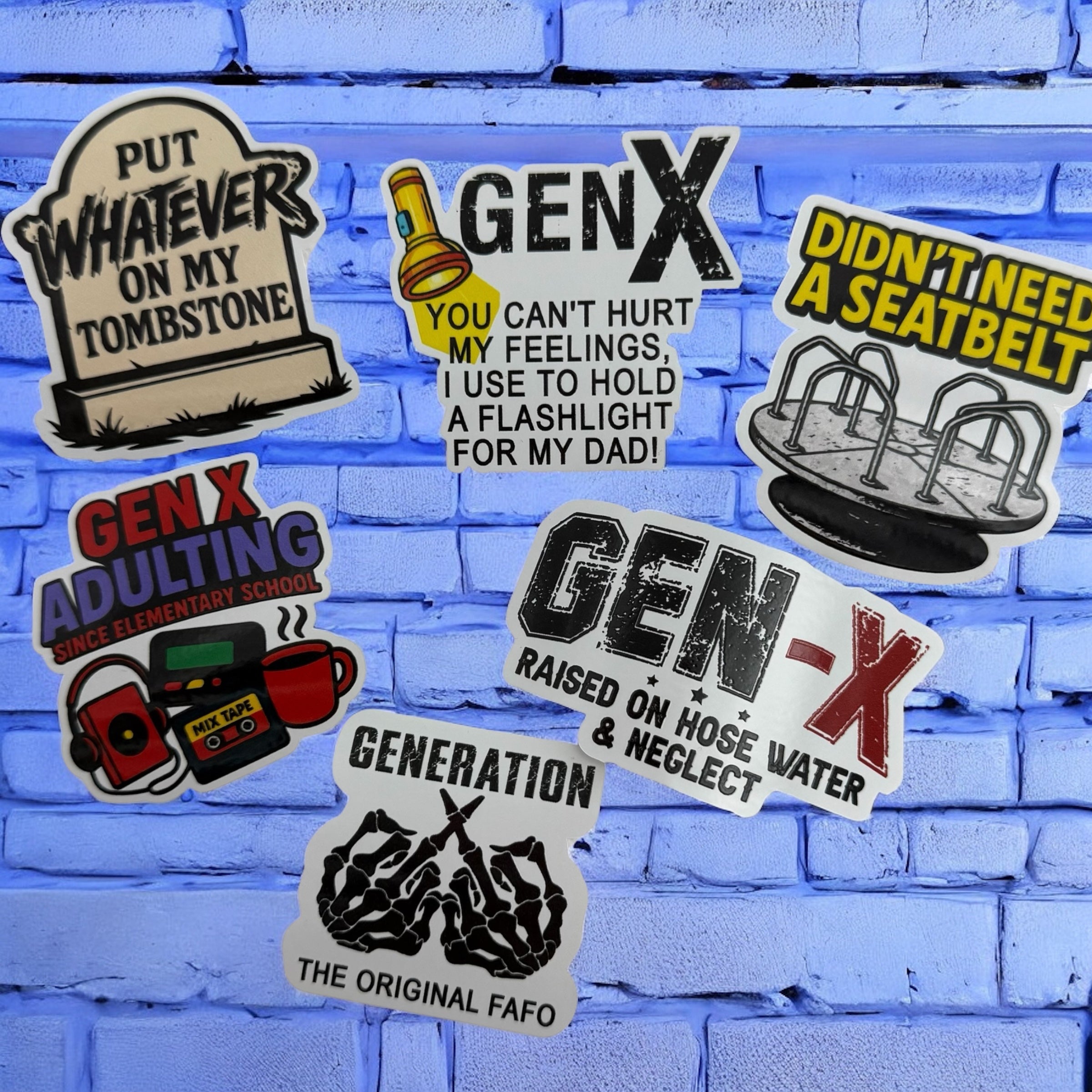 Gen X - Pack of 6 vinyl stickers