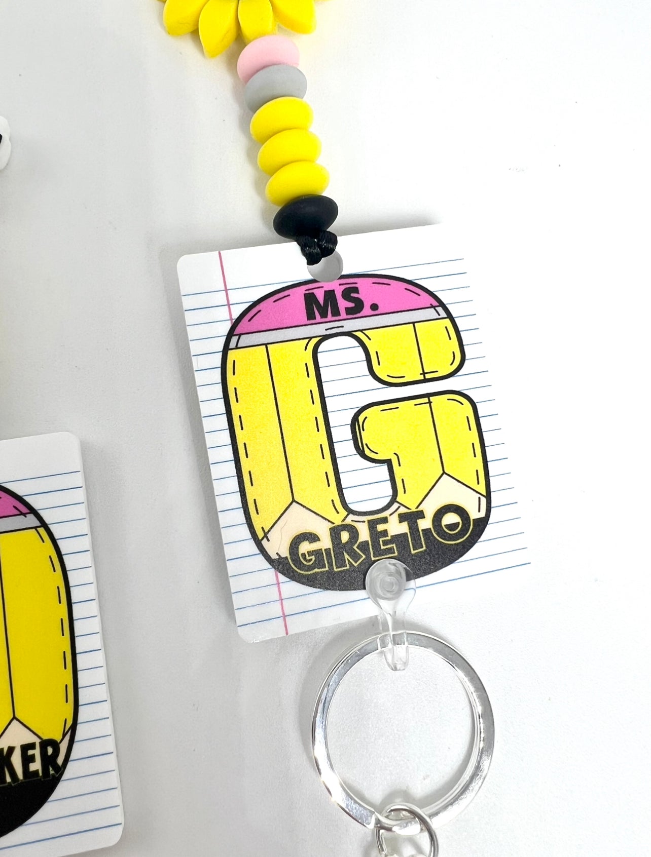 Pencil Themed Teacher Lanyard