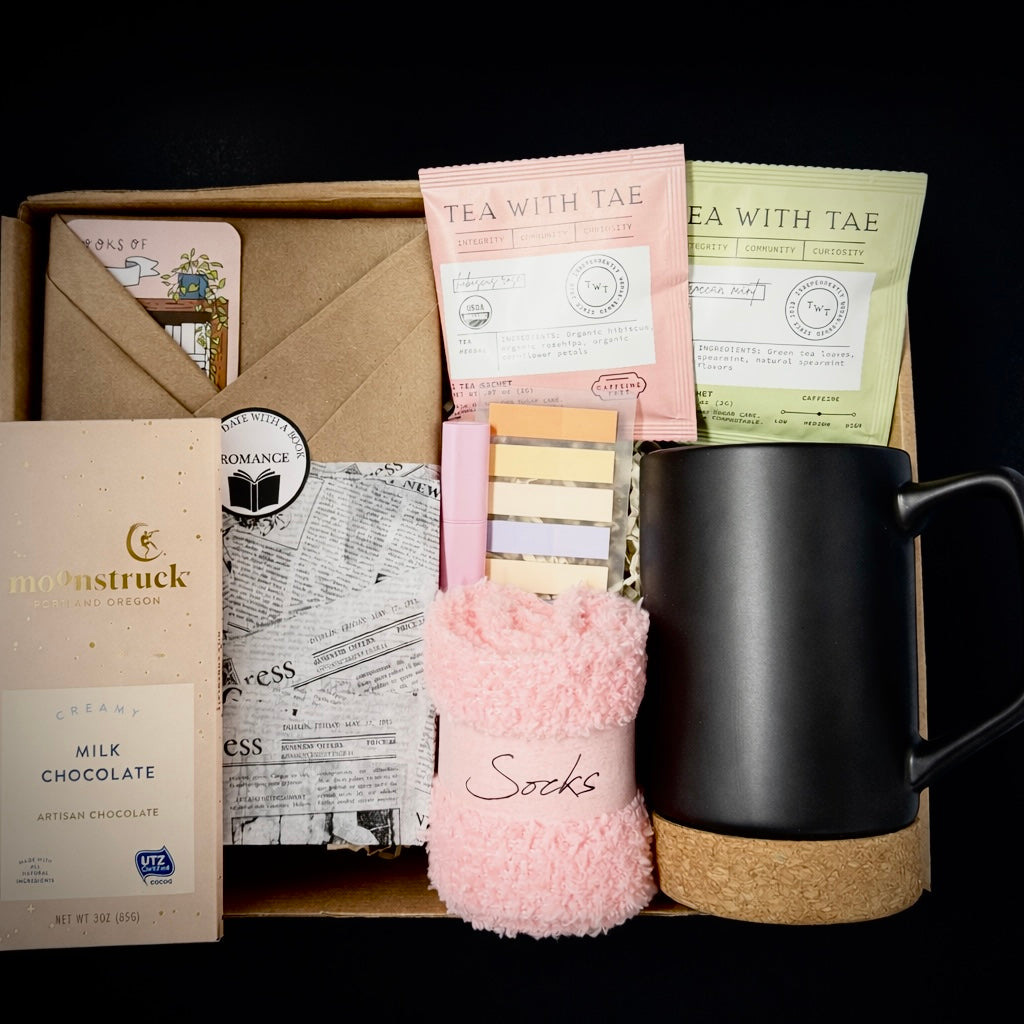 Luxury Cozy Blind Date with a Book Gift Box  | Mug | Self-Care Gift Set
