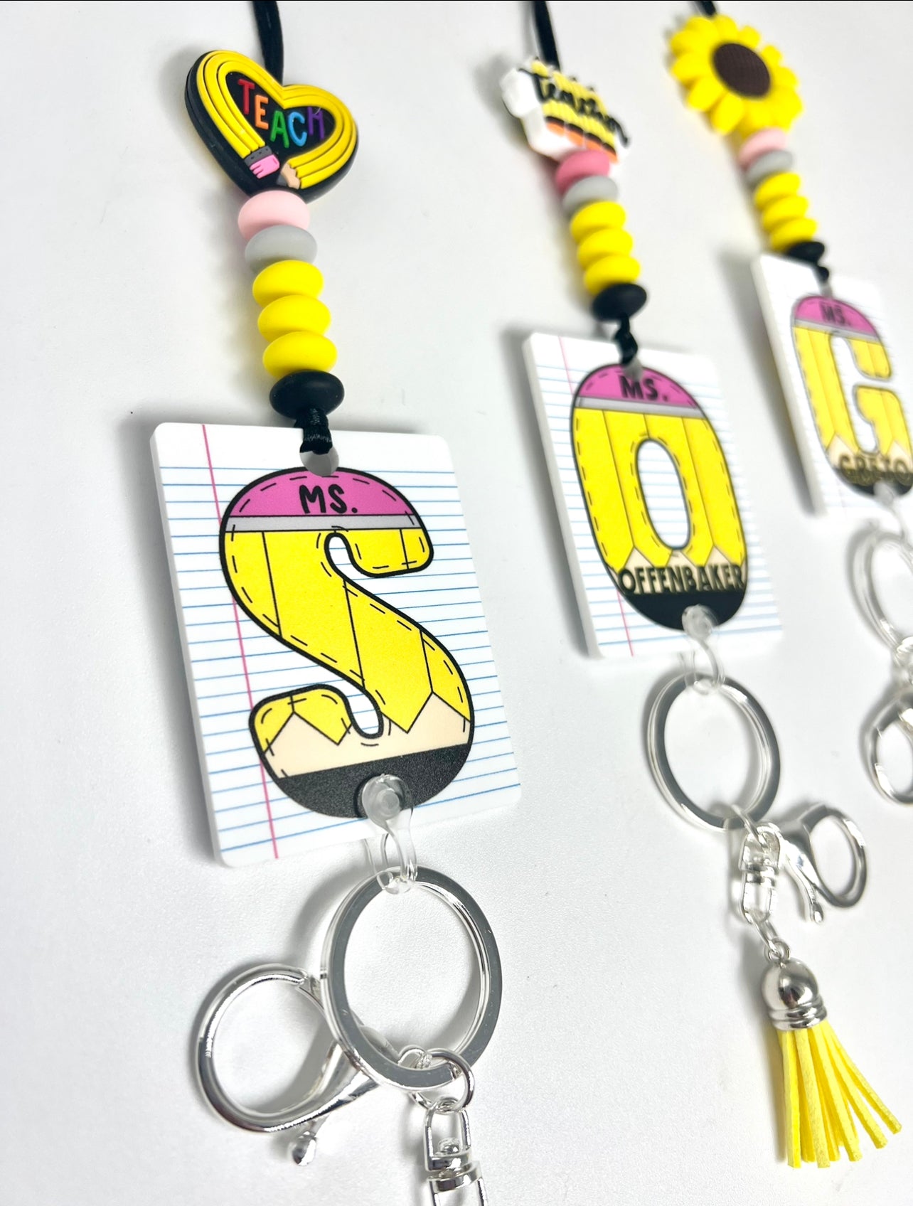 Pencil Themed Teacher Lanyard