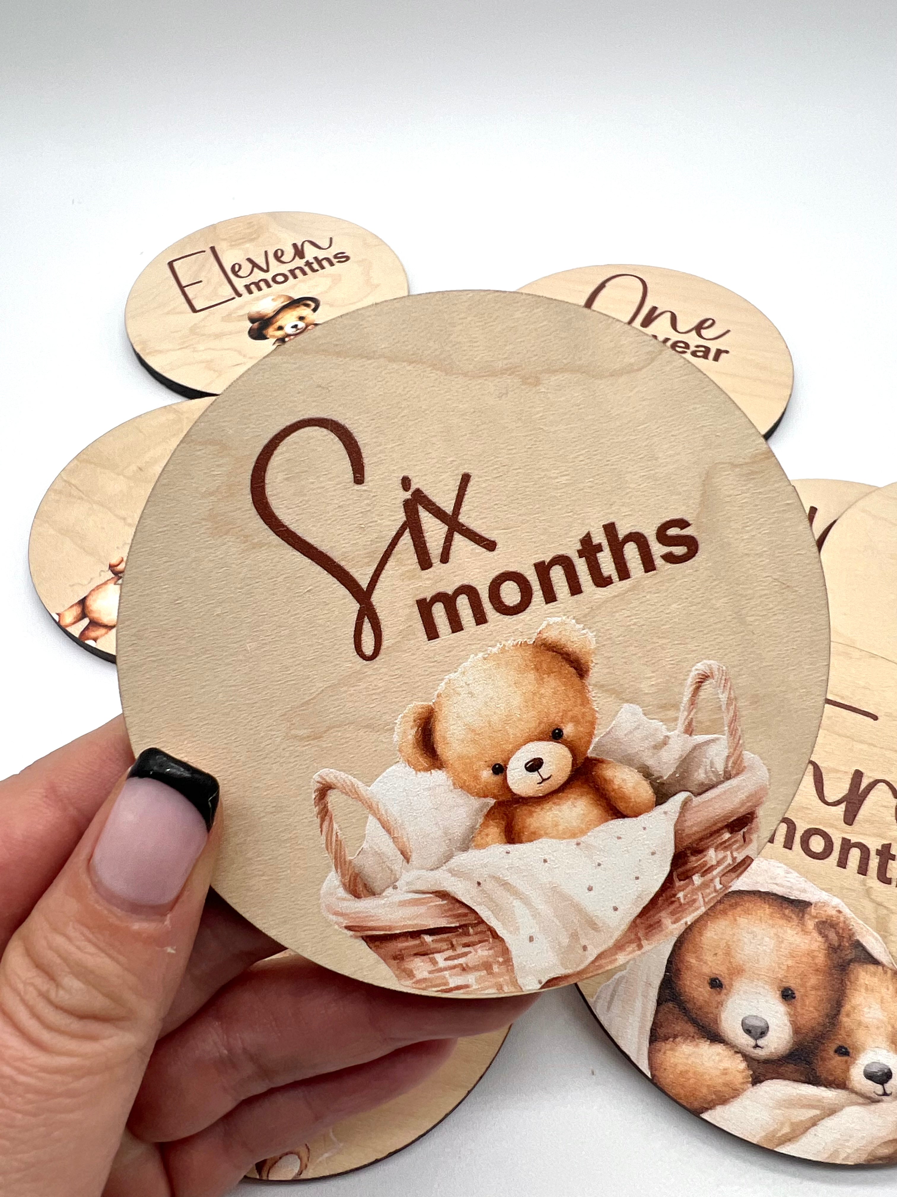 Milestone baby photo props, Teddy Bear photo props, Baby’s first year
