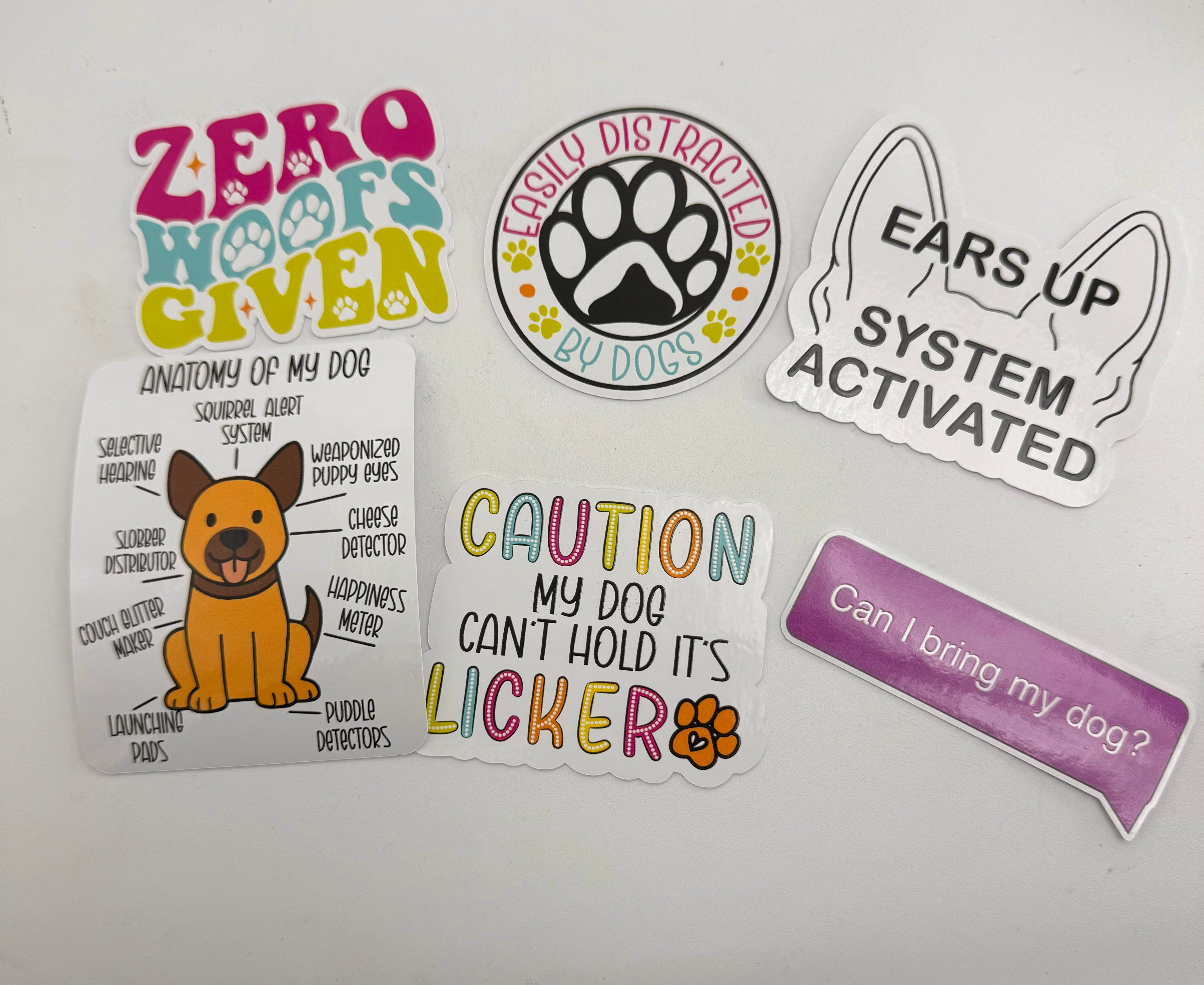 Funny Dog Vinyl Sticker Pack | Dog Lover Decals | Cute Dog Stickers for Laptop, Water Bottle,Notebook