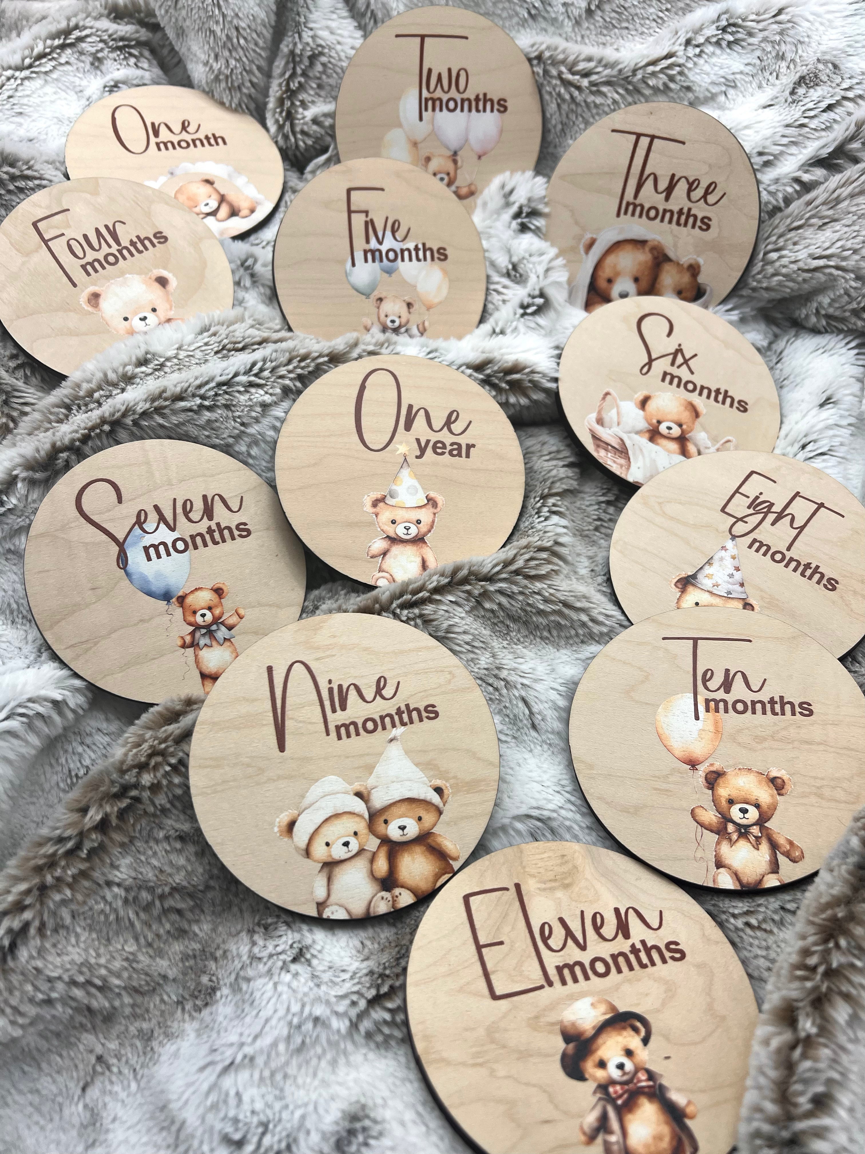 Milestone baby photo props, Teddy Bear photo props, Baby’s first year