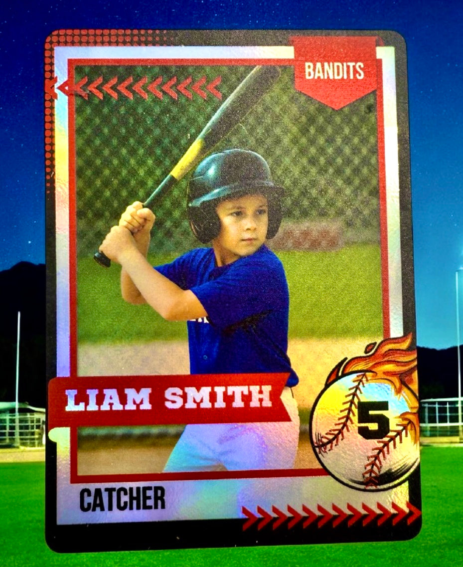 Personalized/Custom Holographic Trading Card, Baseball Nostalgia, Base – MBZ Designs