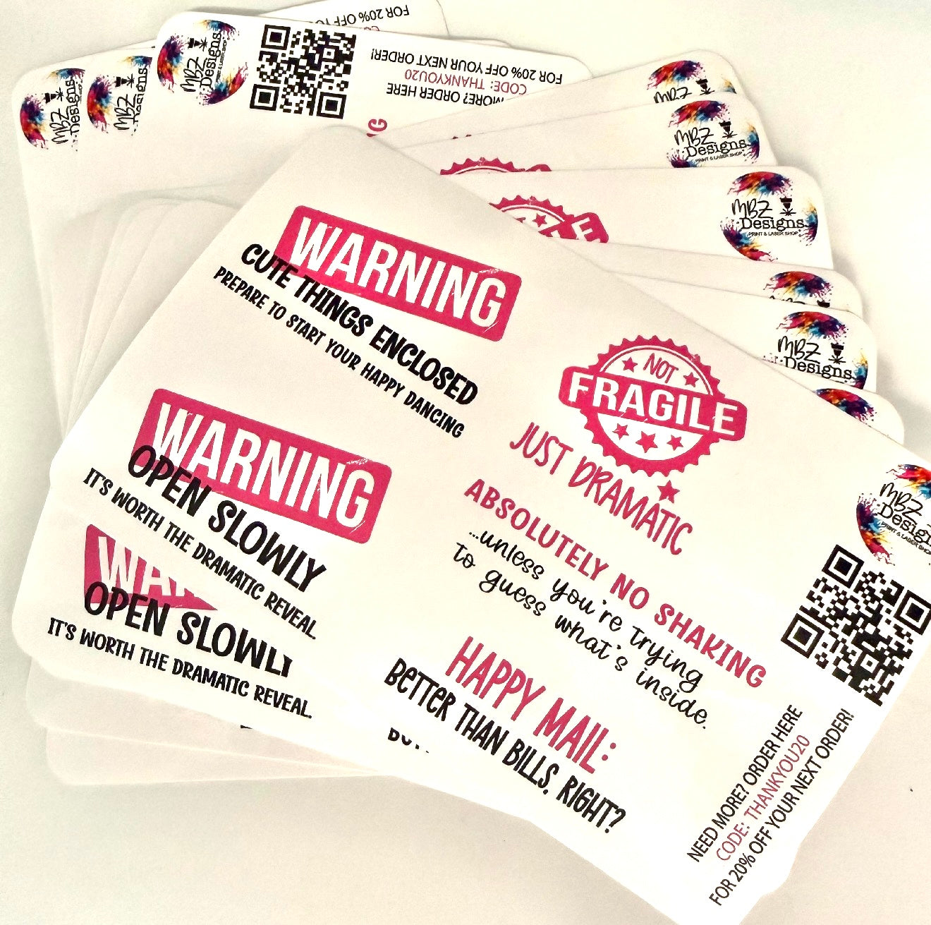 Small Business Packaging Stickers – Funny Thank You Stickers for Orders (10 sheets/pack)