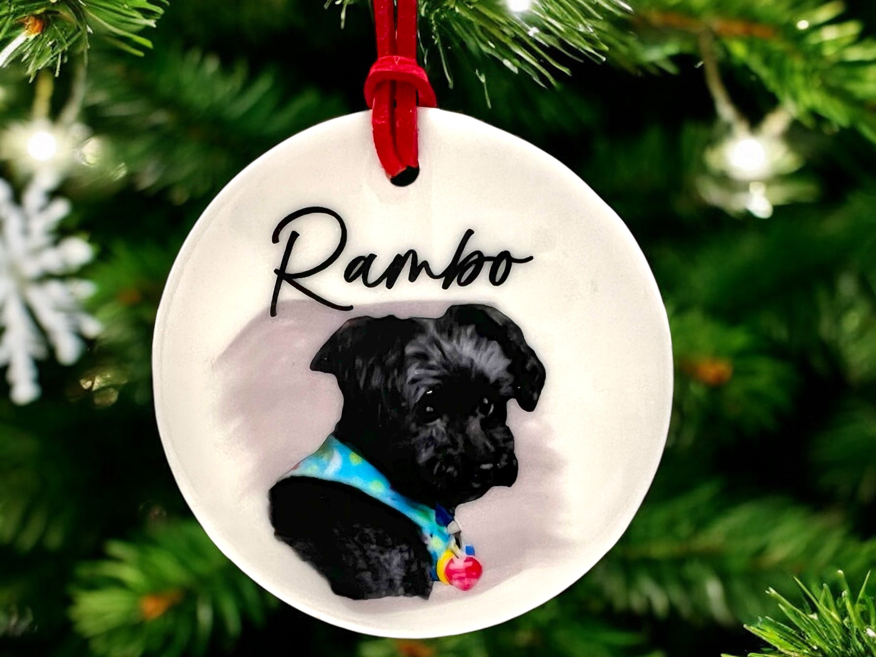 Water Color Memorial Pet Ornament - Ceramic