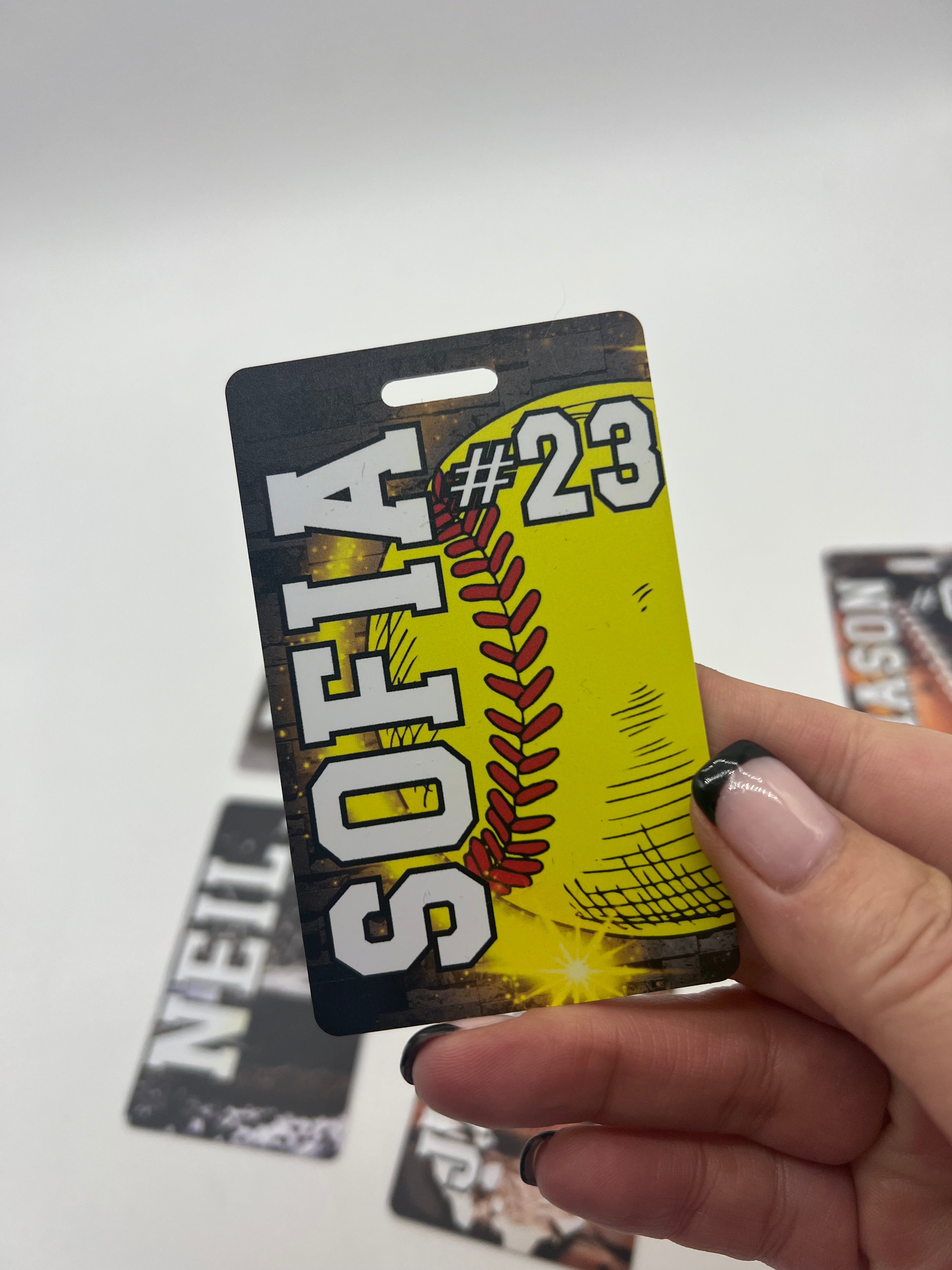 Sports Themed Bag Tag, Football, Baseball, Soccer, Hockey, Softball, BackPack Tag, Custom