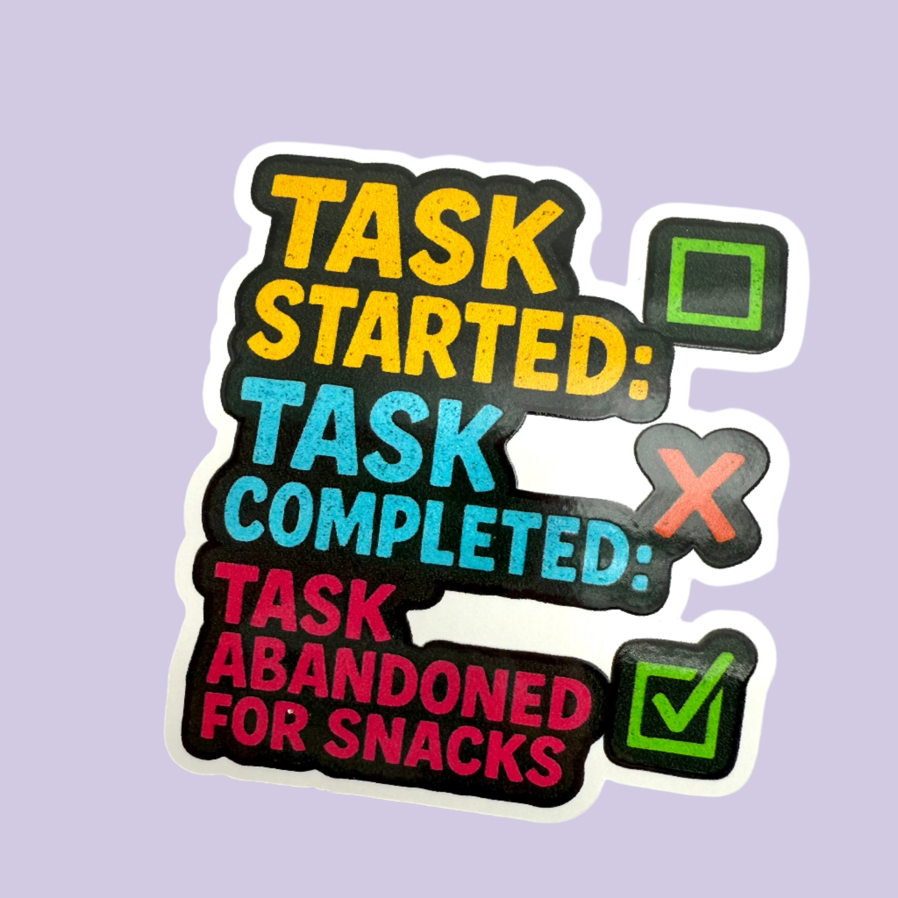 Running on Vibes and Snack Pack – 6-Pack Vinyl Sticker Set