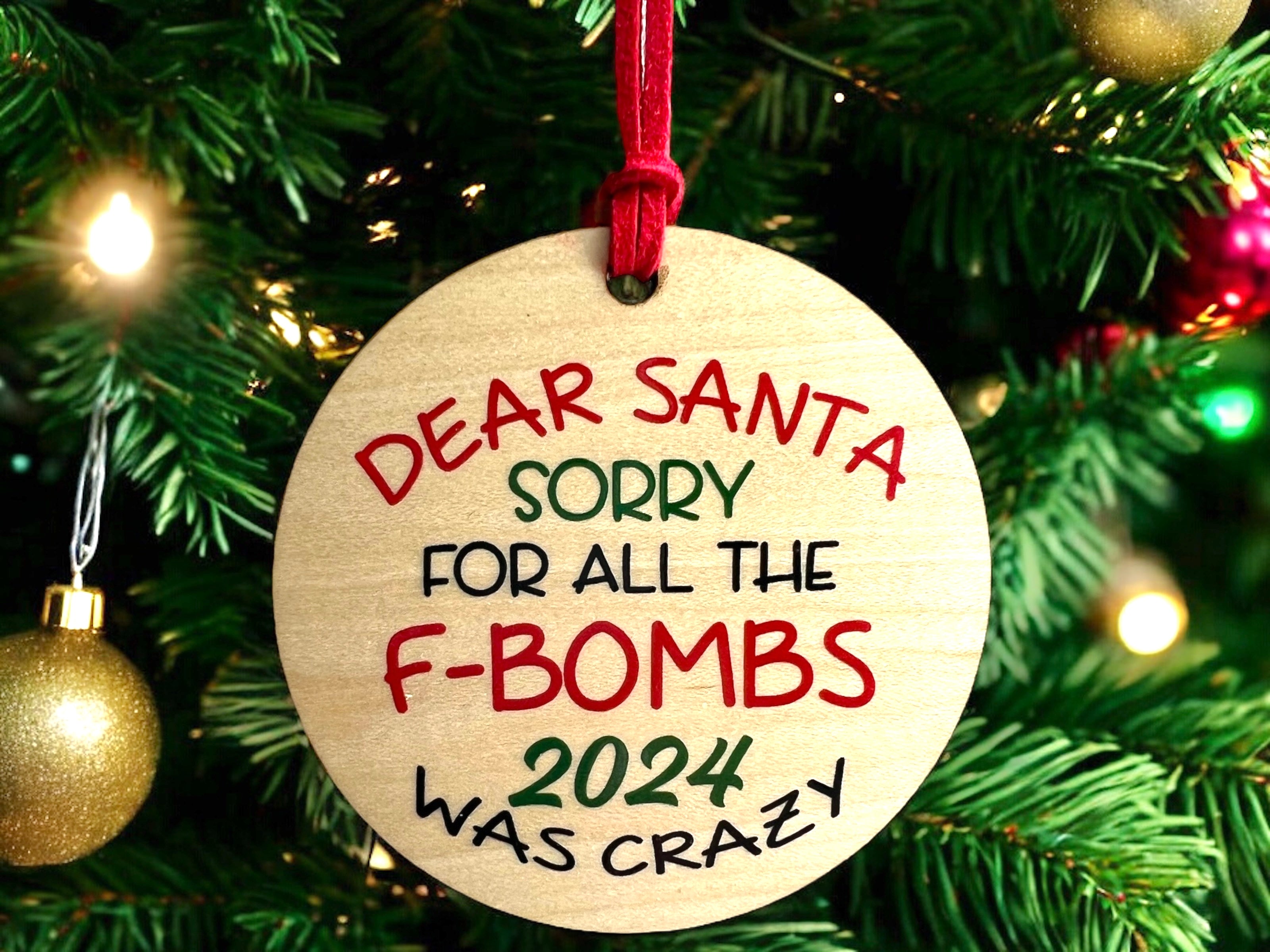 Snarky Wood Christmas Ornaments