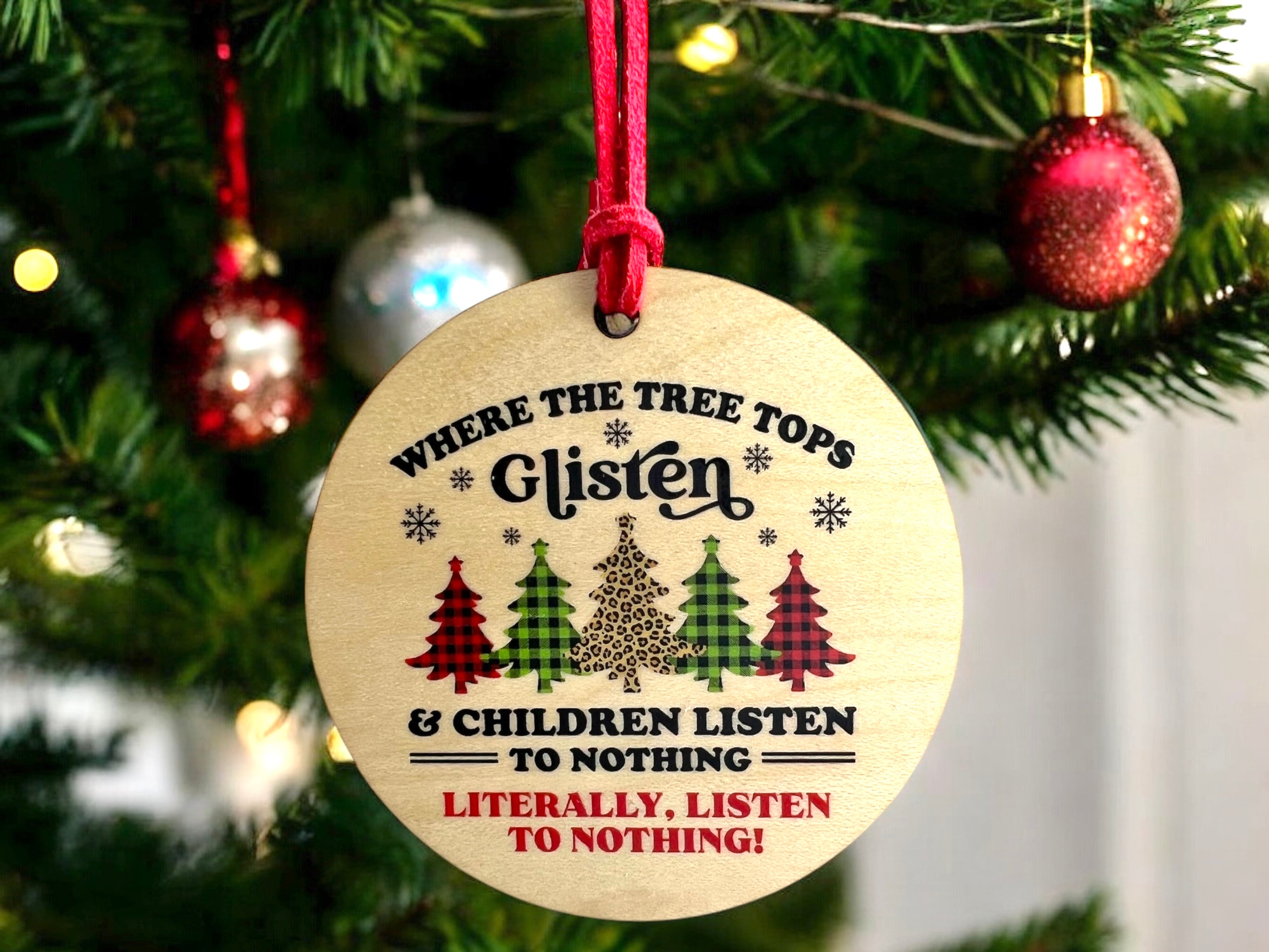 Snarky Wood Christmas Ornaments