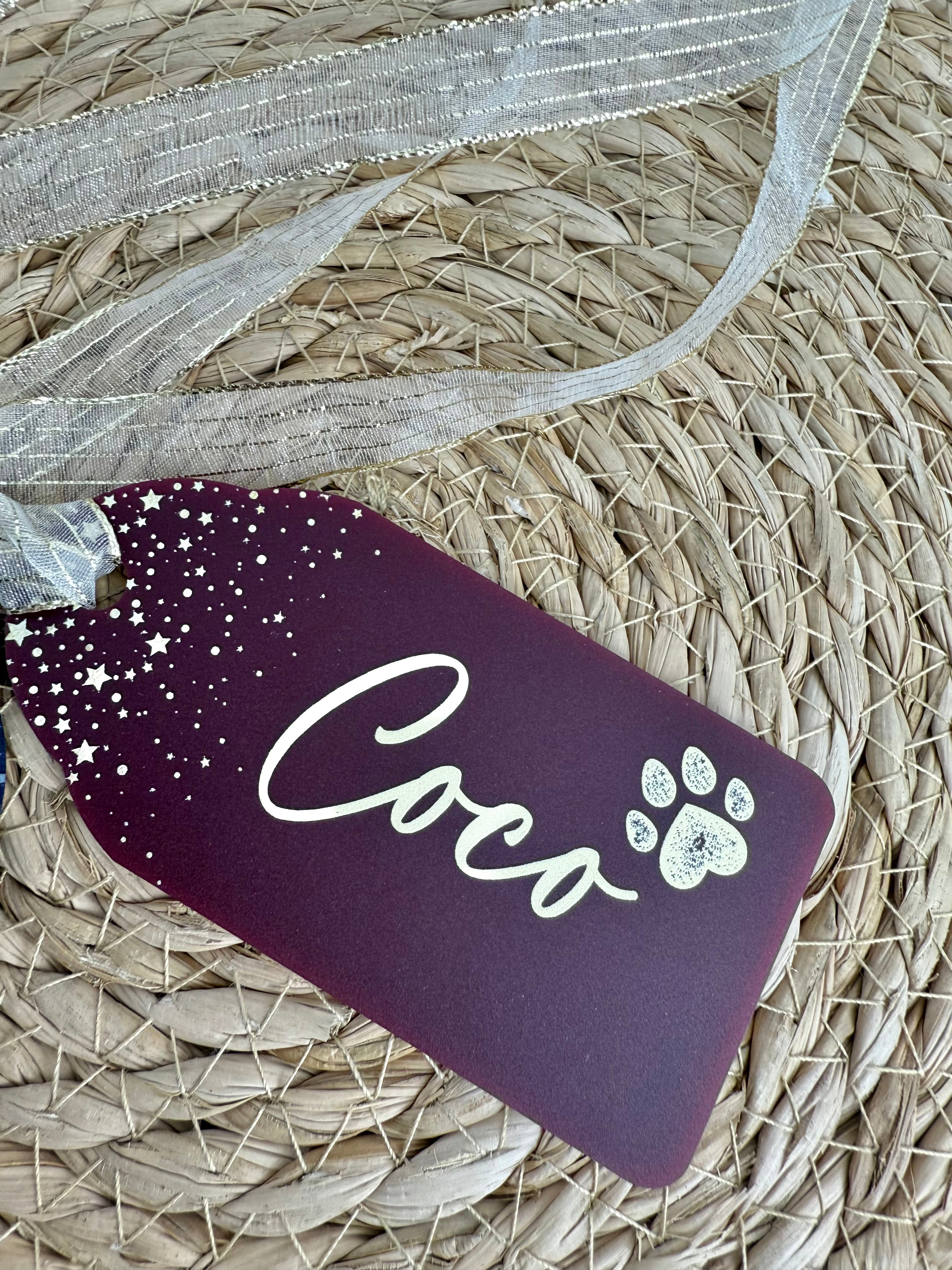Sparkling Navy and Merlot Stocking Tags