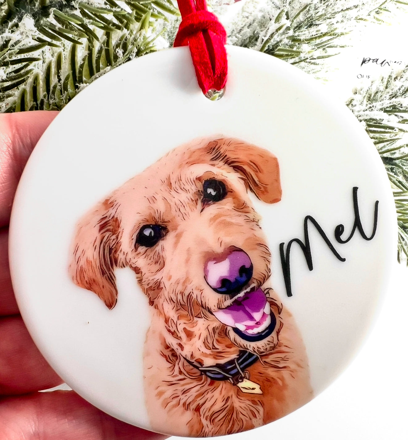 Water Color Memorial Pet Ornament - Ceramic