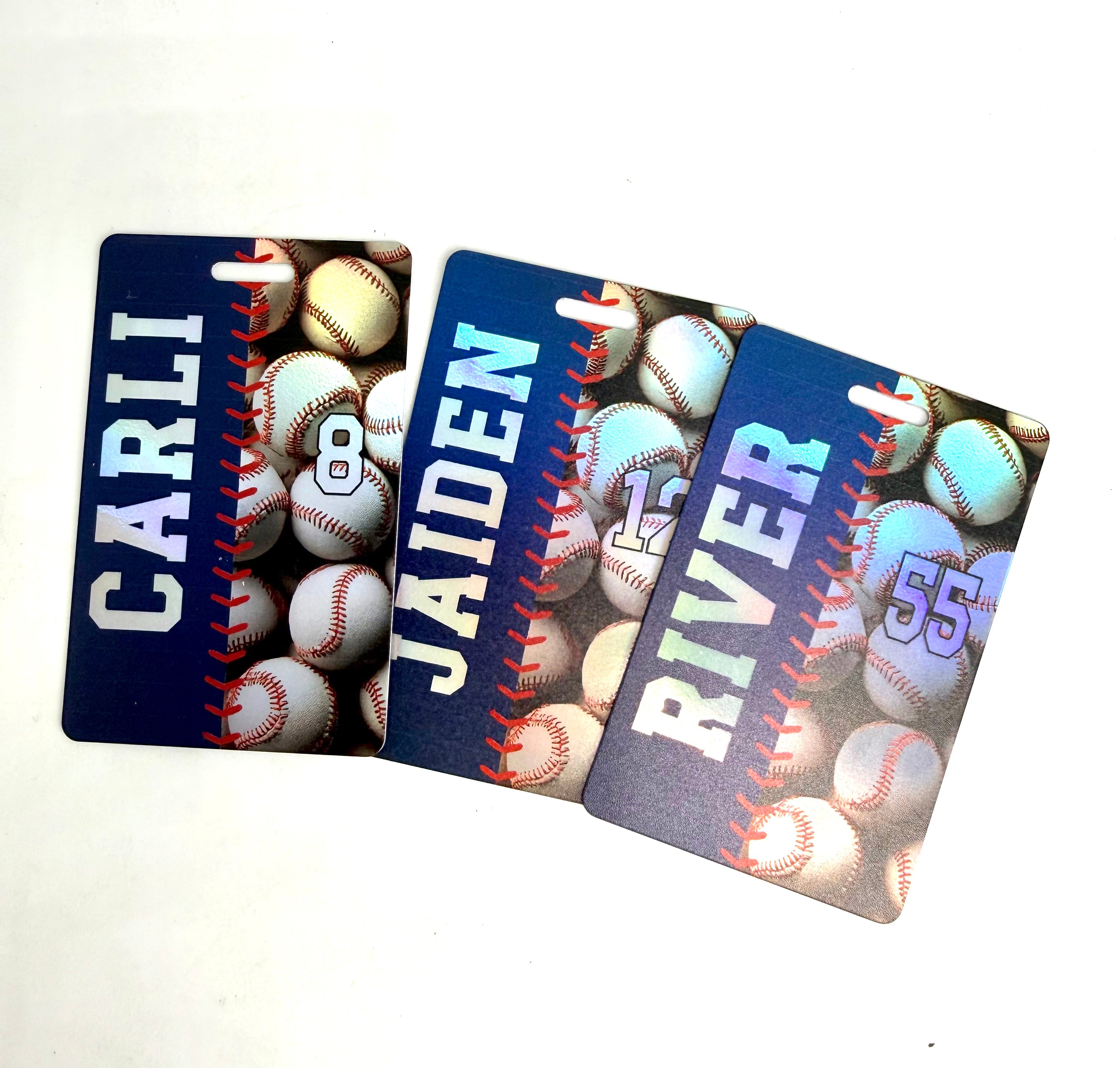 Holographic Baseball Bag Tags, Baseball Name Tag, Equipment Bag Tag, Team Gifts, Baseball, Personalized, Custom, Baseball Gift