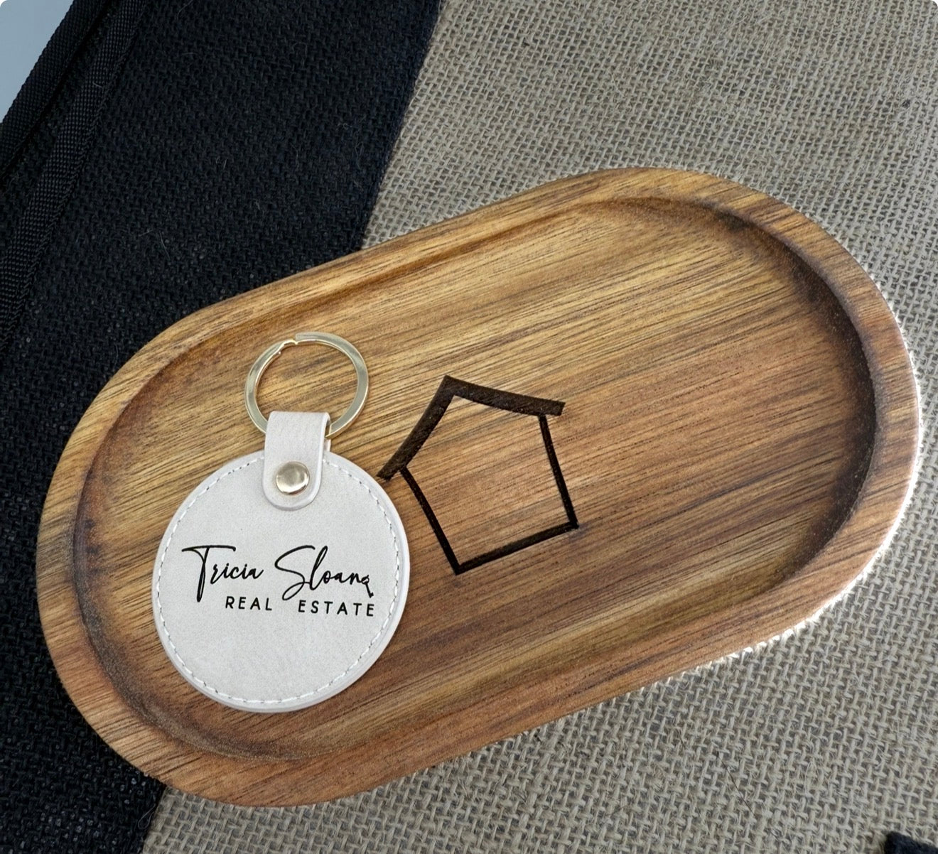 Acacia Wood Catch All Tray – Small Decorative Serving Board for Cheese, Charcuterie & Keys