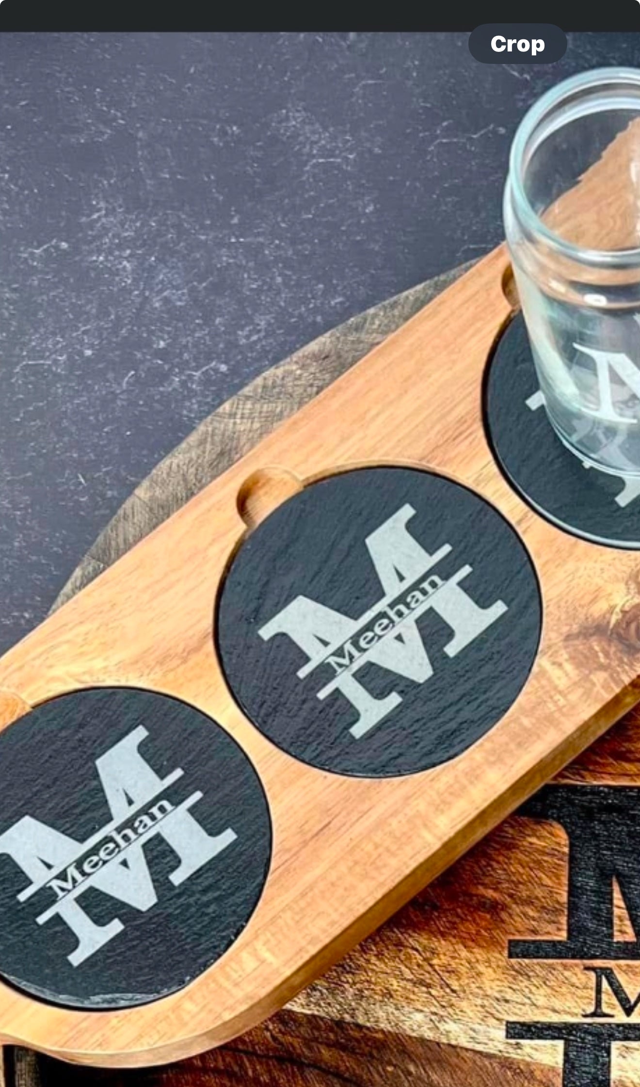 Acacia/Slate Paddle Serving Board