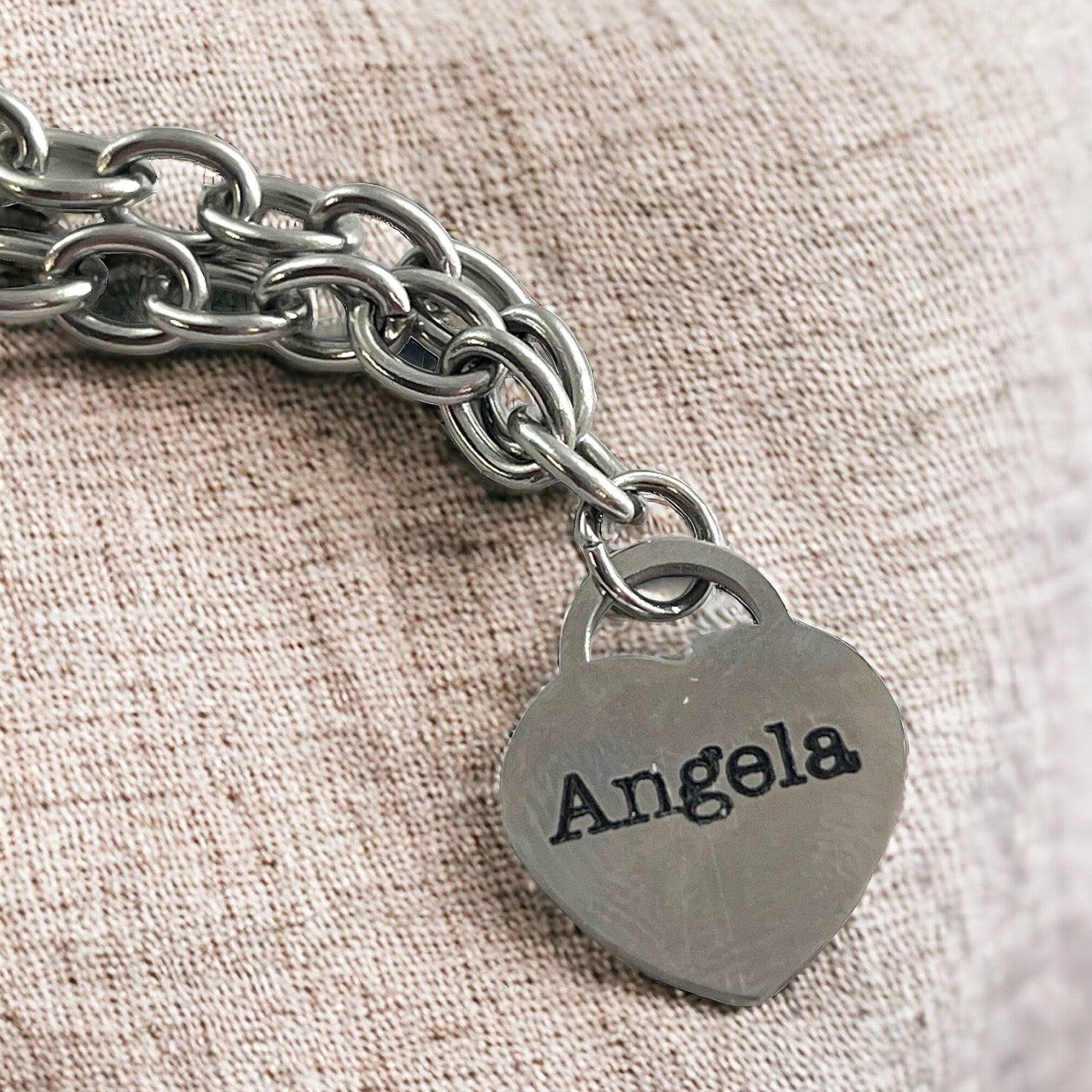 Stainless Steel Heart Bracelet - Personalized