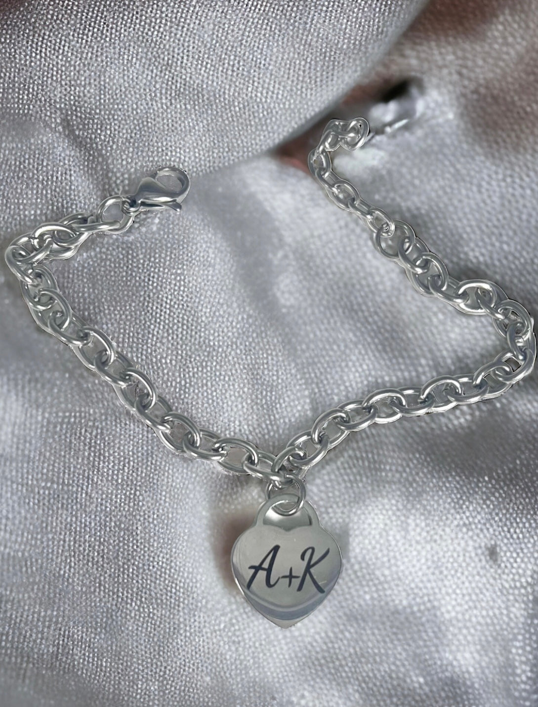 Stainless Steel Heart Bracelet - Personalized
