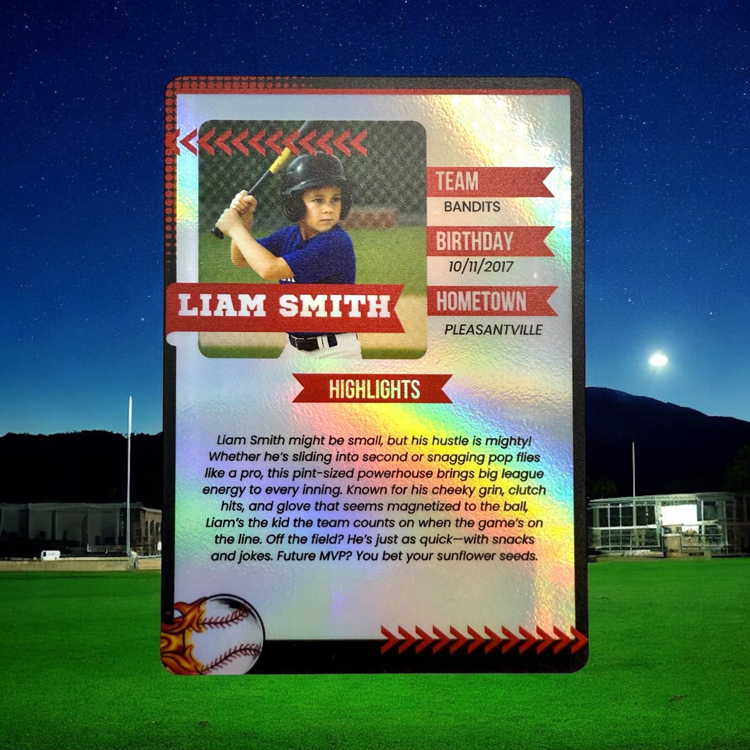 Personalized/Custom Holographic Trading Card, Baseball Nostalgia, Base MBZ Designs Personalized/Custom Holographic Trading Card, Baseball Nostalgia, Base MBZ Designs
