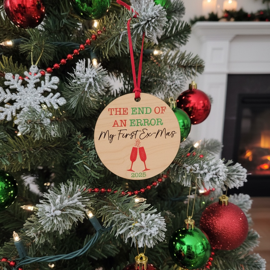My First Ex-Mas Ornament 2025 – Funny Divorce & Breakup Christmas Tree Ornament