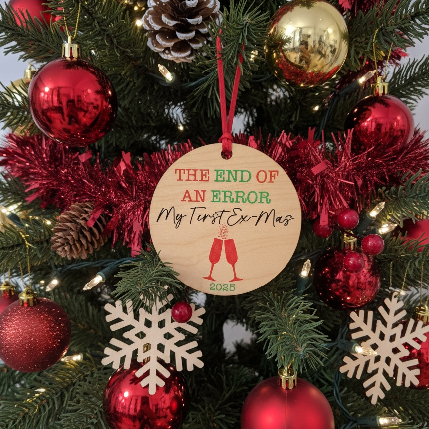 My First Ex-Mas Ornament 2025 – Funny Divorce & Breakup Christmas Tree Ornament