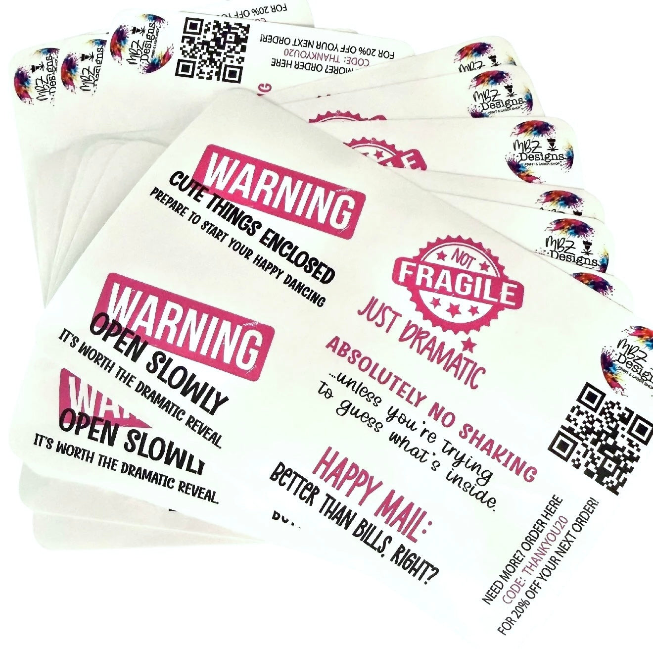 Small Business Packaging Stickers – Funny Thank You Stickers for Orders (10 sheets/pack)