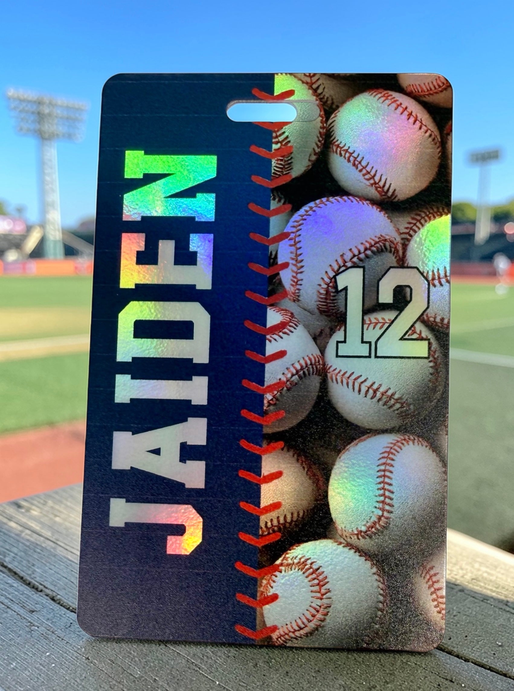 Holographic Baseball Bag Tags, Baseball Name Tag, Equipment Bag Tag, Team Gifts, Baseball, Personalized, Custom, Baseball Gift