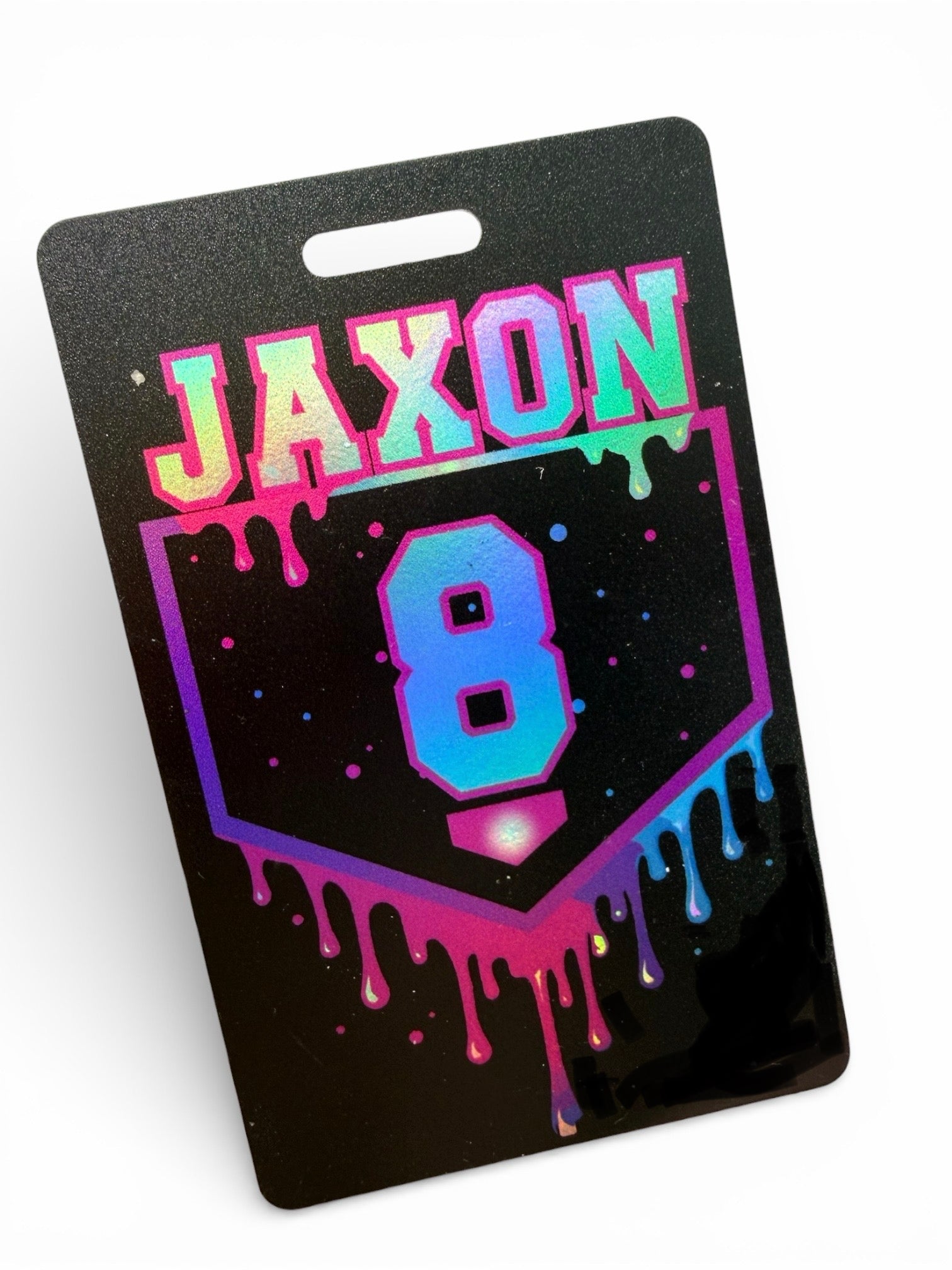 Drip Holographic Baseball Bag Tags, Baseball Name Tag, Softball,Equipment Bag Tag, Team Gifts, Baseball Personalized, Custom, Drip Style Tag