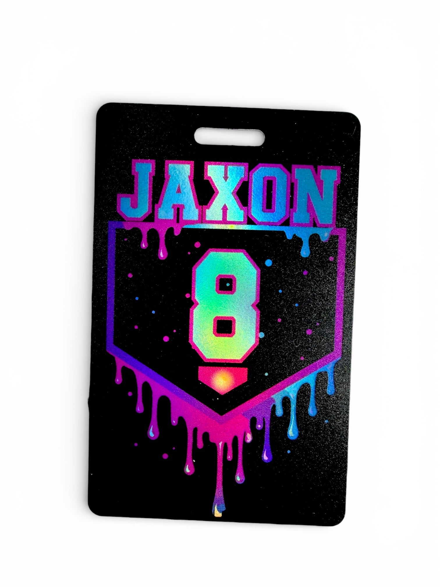 Drip Holographic Baseball Bag Tags, Baseball Name Tag, Softball,Equipment Bag Tag, Team Gifts, Baseball Personalized, Custom, Drip Style Tag