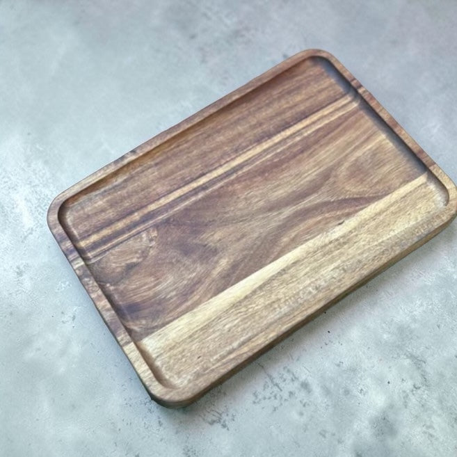 Acacia Wood Charcuterie Board – 10x6.75 Serving Tray for Cheese, Fruit & Entertaining