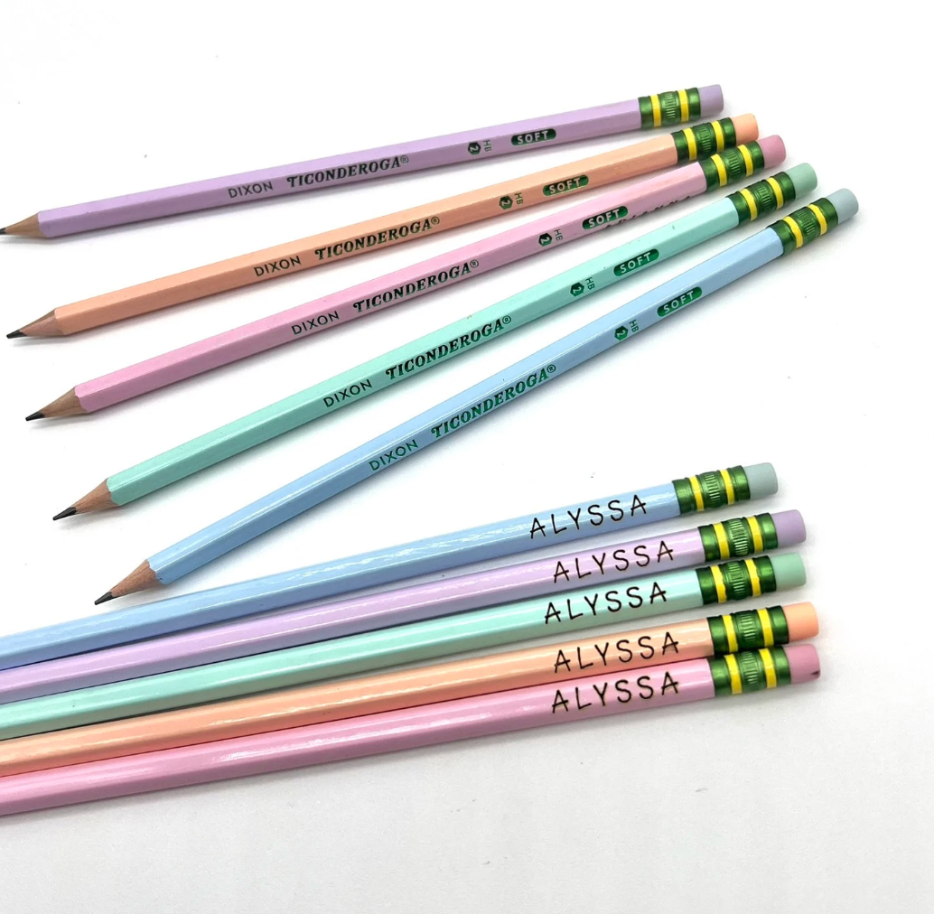 Personalized Pastel Pencils, Custom Name Pencils,
