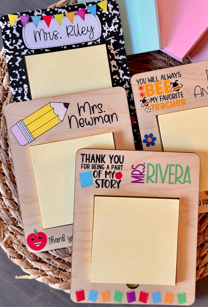 Sticky Note Holder, Teacher Appreciation Gift, Teacher Notes, Note Holder, End of Year Teacher Gift