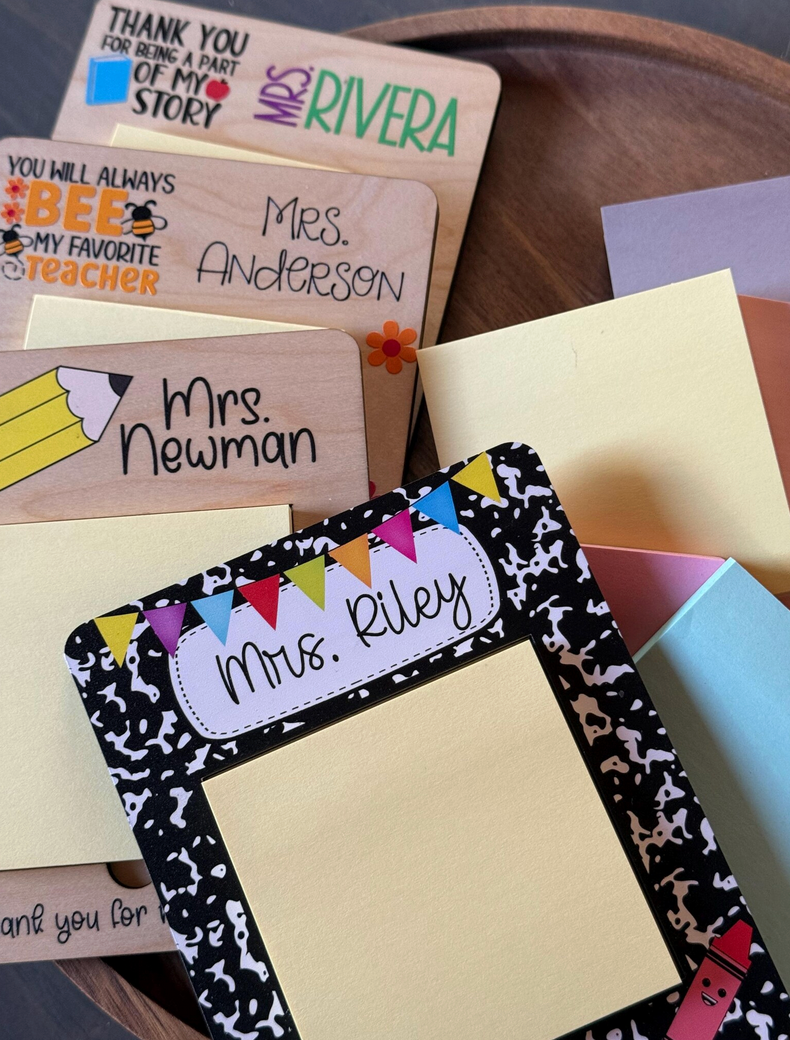 Sticky Note Holder, Teacher Appreciation Gift, Teacher Notes, Note Holder, End of Year Teacher Gift