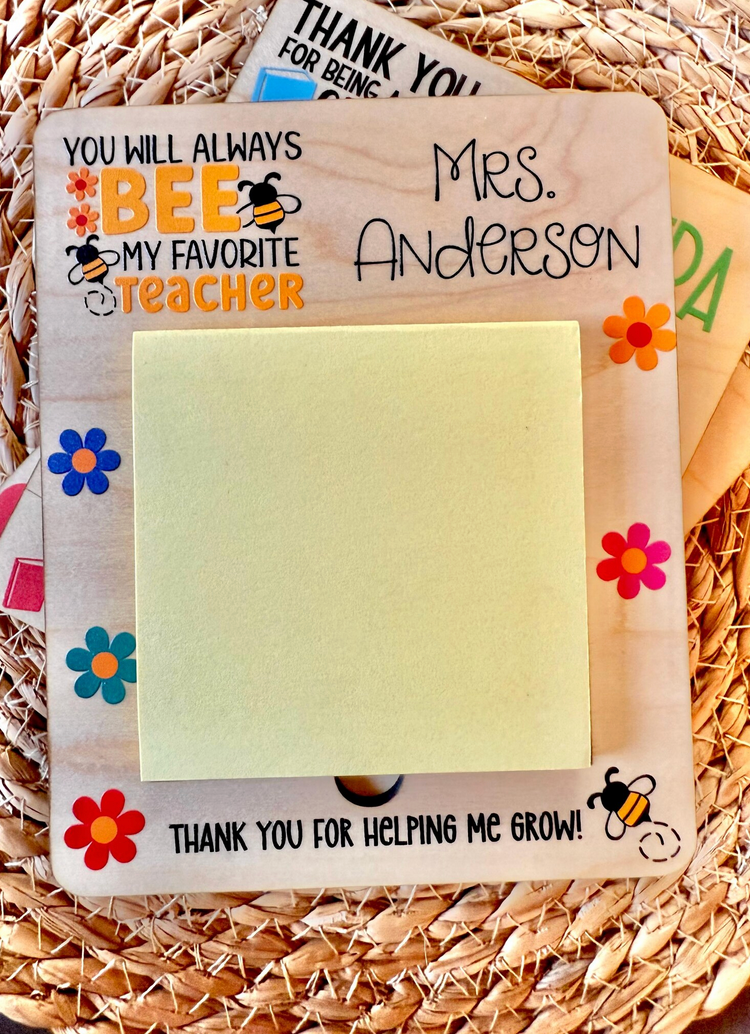 Sticky Note Holder, Teacher Appreciation Gift, Teacher Notes, Note Holder, End of Year Teacher Gift