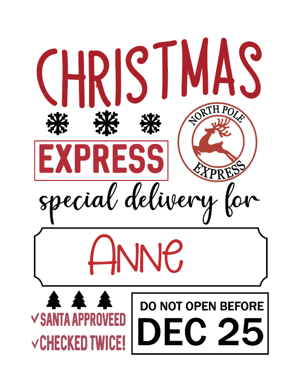 Personalized Christmas Shipping Label Tag Set