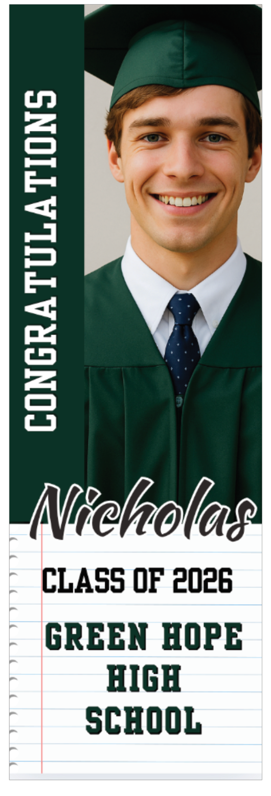 Vertical Pre-Designed Graduation Banners-Custom 13oz Vinyl Banners–Durable, Professional, Fast Turnaround