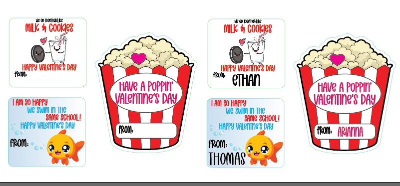 Personalized Valentine’s Day Stickers for Classroom Gifts – Kids School Valentines, Cute Classroom Treat Labels, Custom Name Stickers