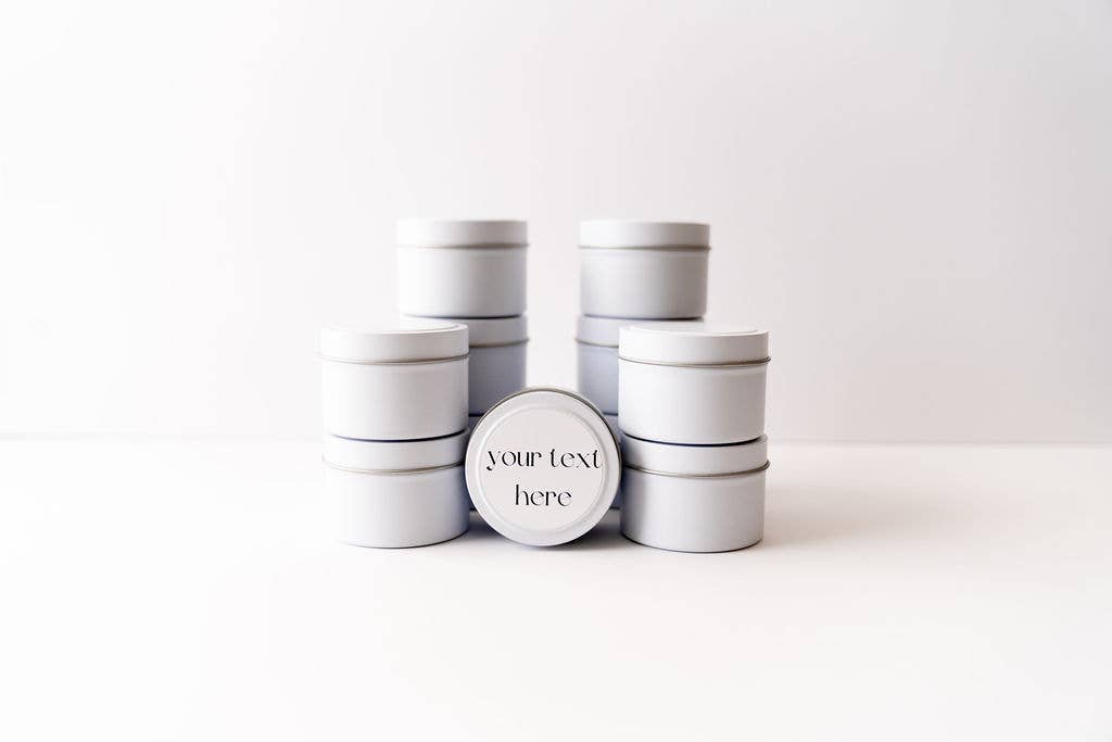 Custom White Candle Tins
