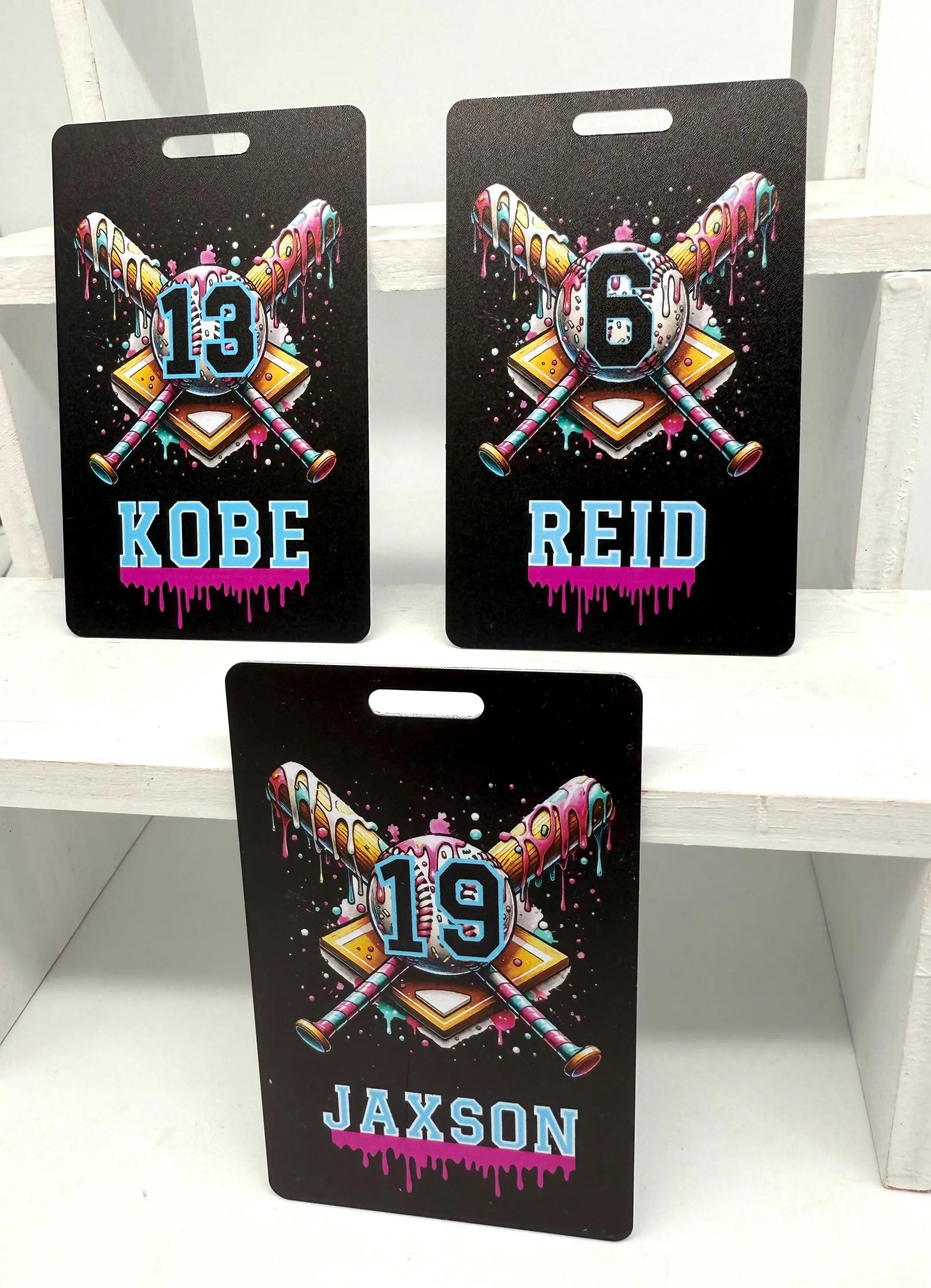 Drip Baseball Bag Tags, Baseball Name Tag, Equipment Bag Tag, Team Gifts, Baseball, Personalized, Custom, Baseball Gift, Drip Style Tag