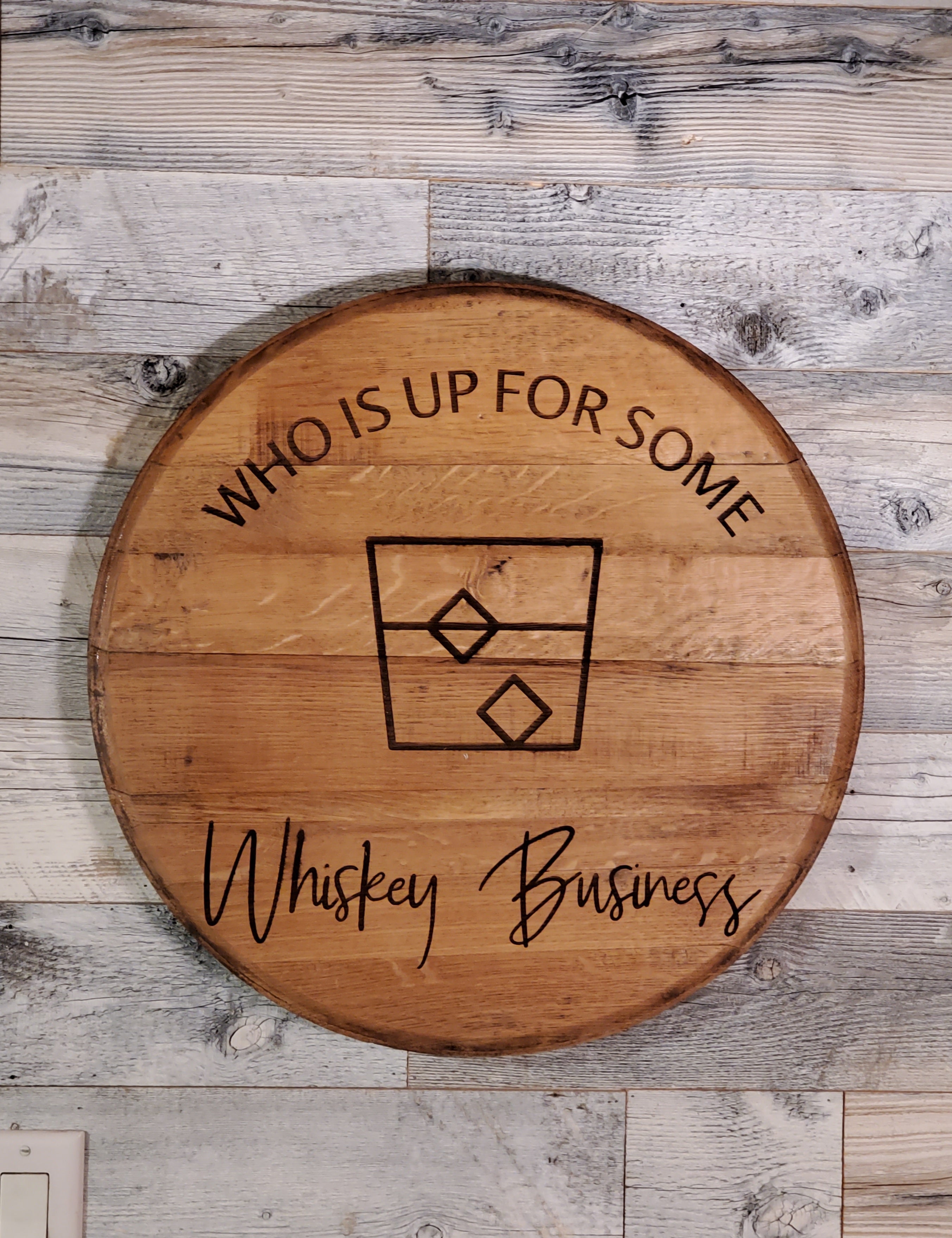 Whiskey Barrel Custom Sign – MBZ Designs