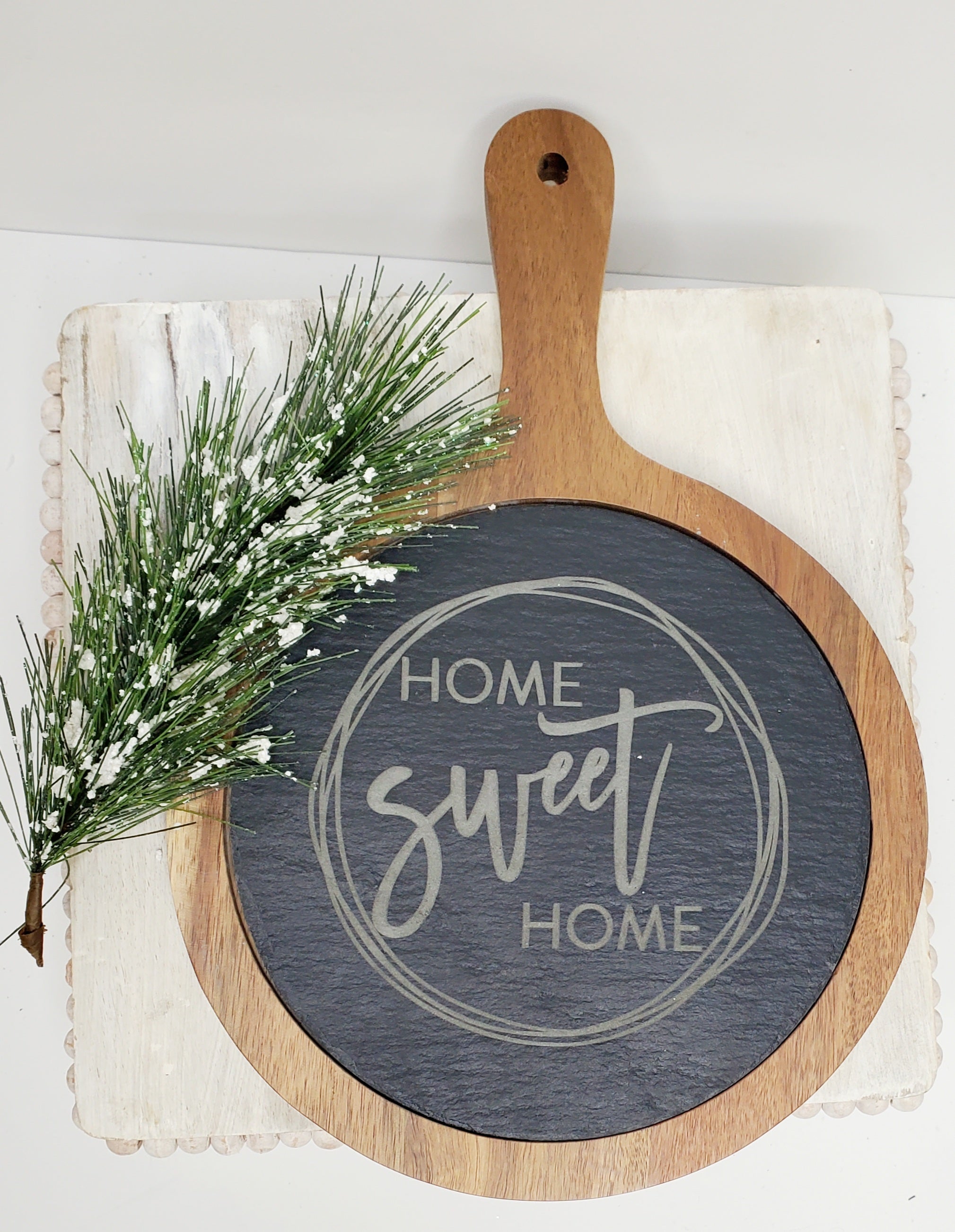 Slate/Acacia Round Cheeseboard