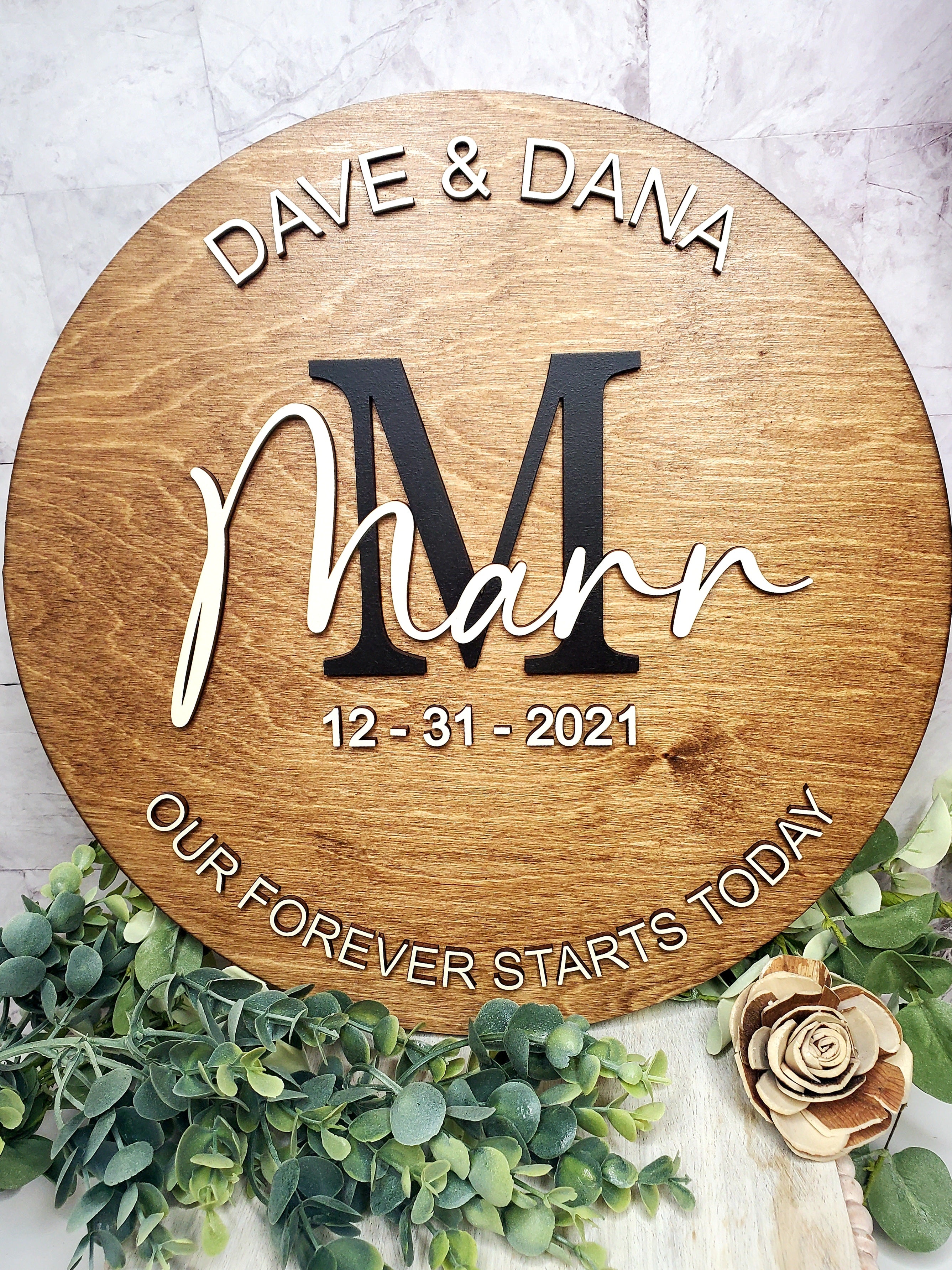 Custom Round Monogram Sign