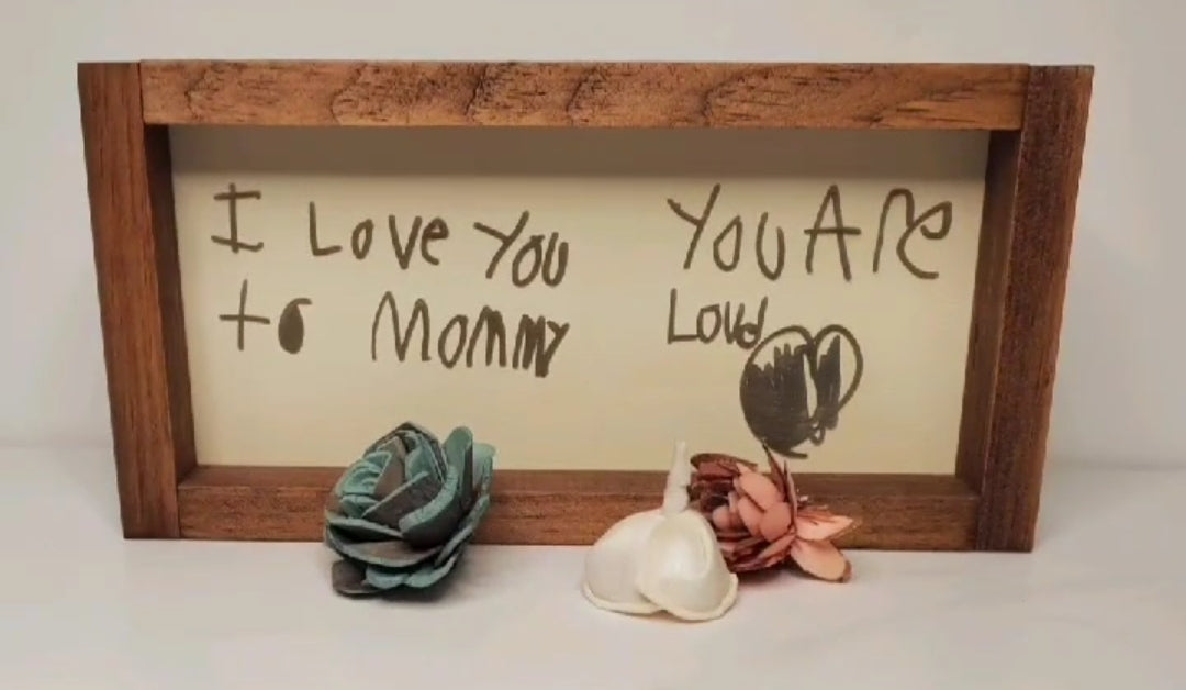 Etched Memory- Love notes etched  frame - small