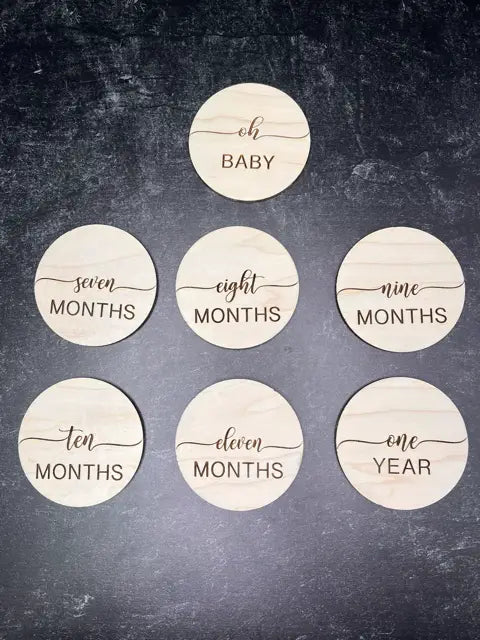 Baby Milestone Wood Photo Props