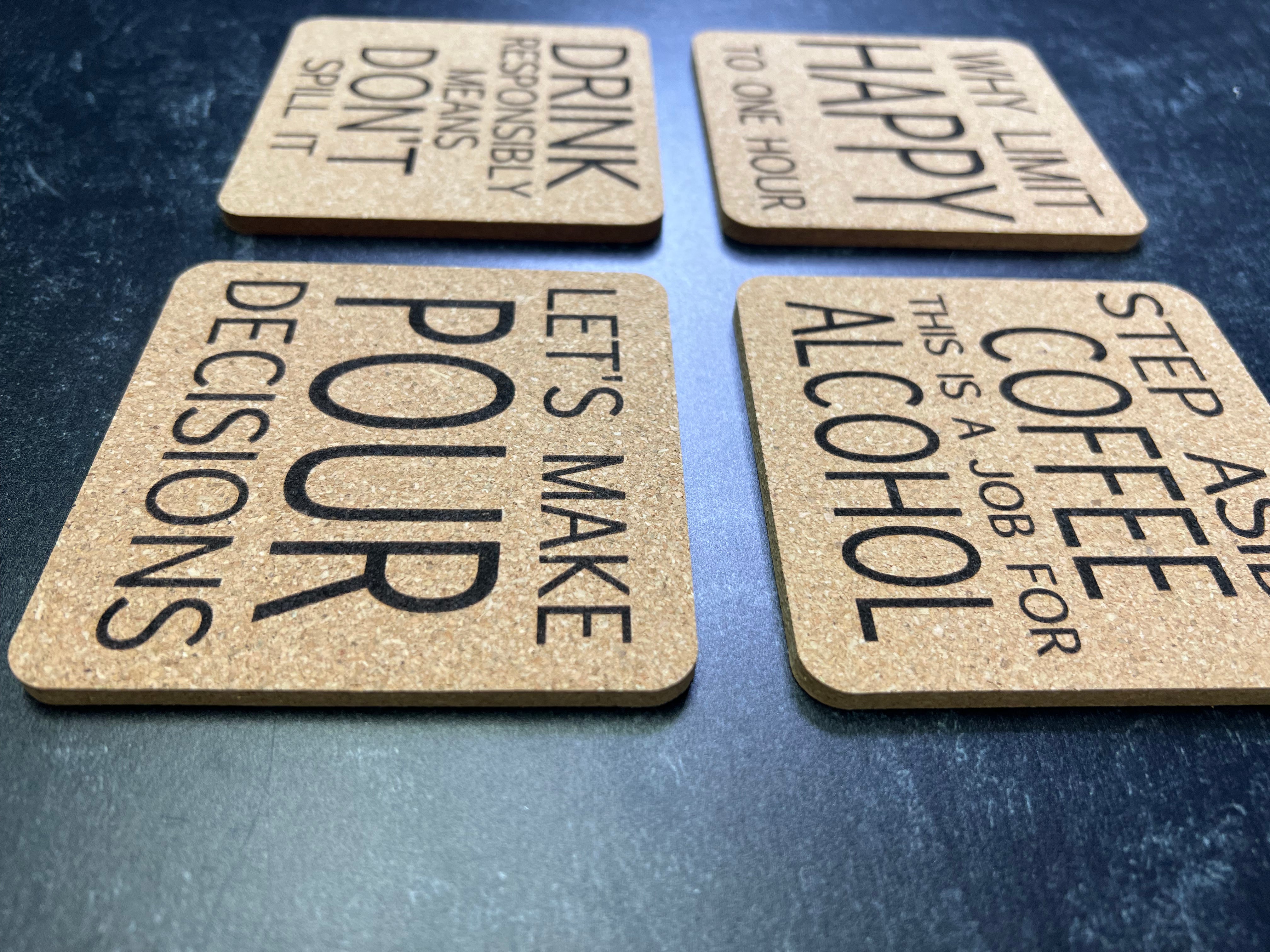 Cork Coasters - Drink/Cocktail Themed