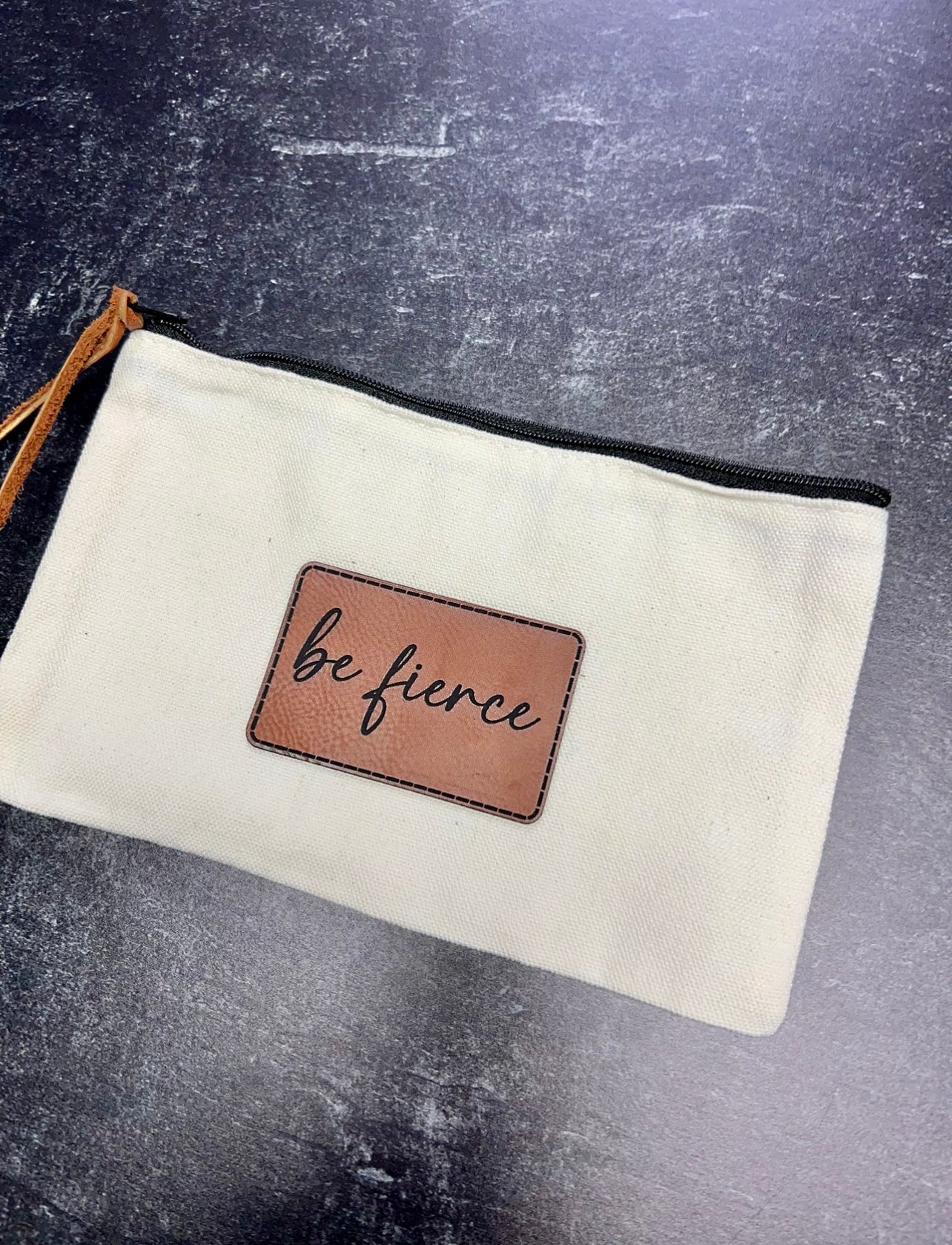 Canvas Bag with Leatherette Patch