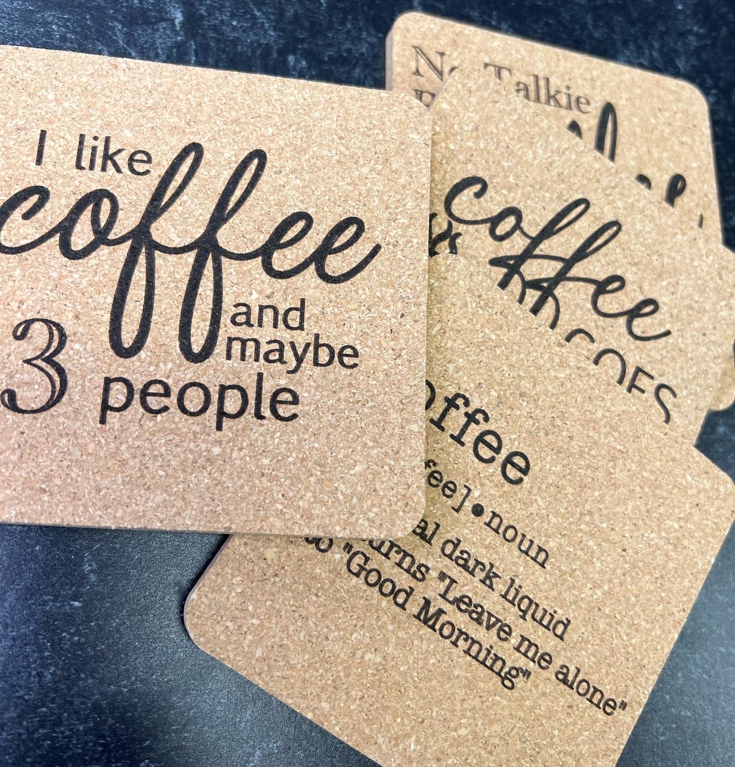 Cork Coasters - Coffee Themed